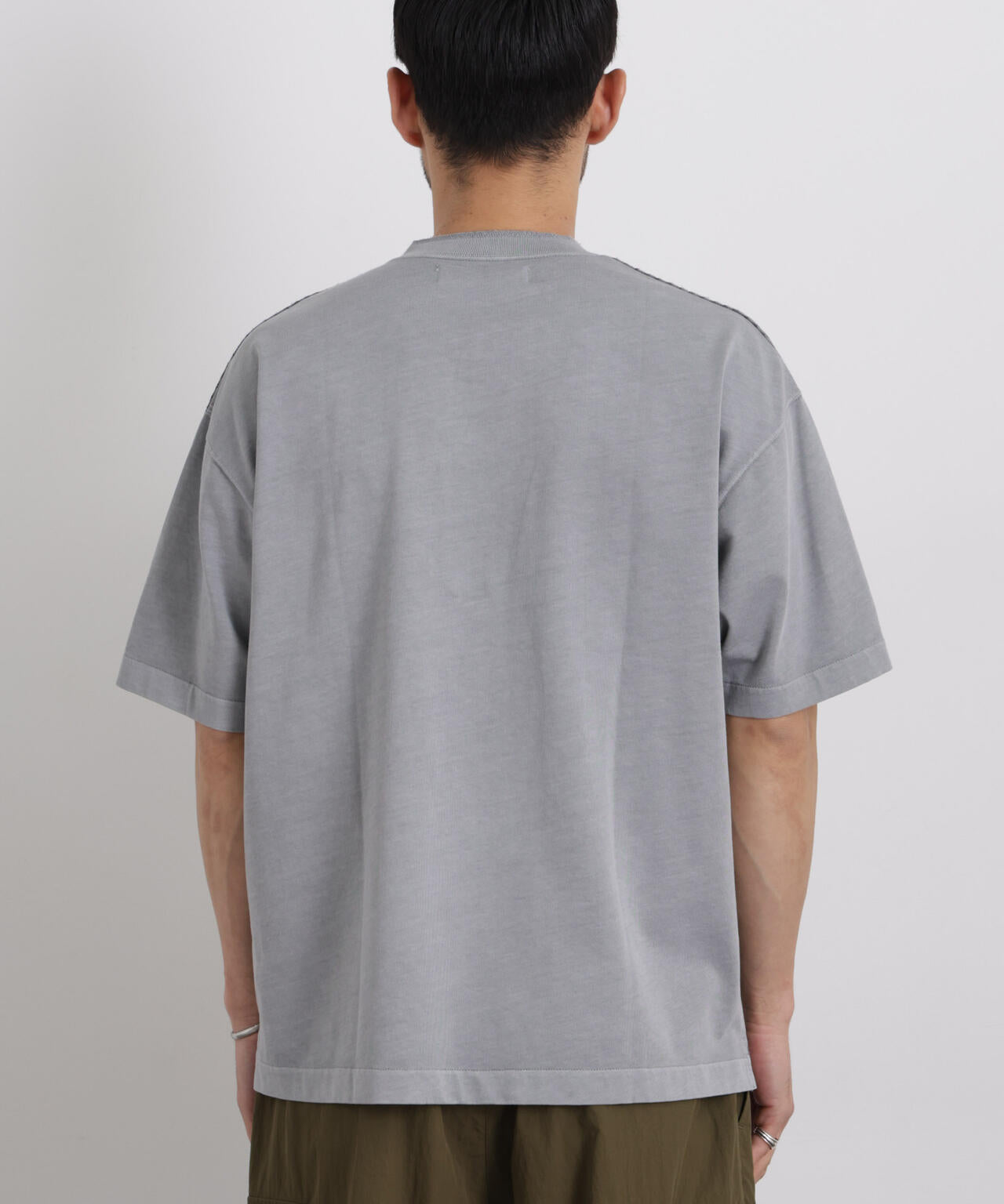 オーバーダイジャガードストライプヘンリーTシャツ 半袖 6726124221