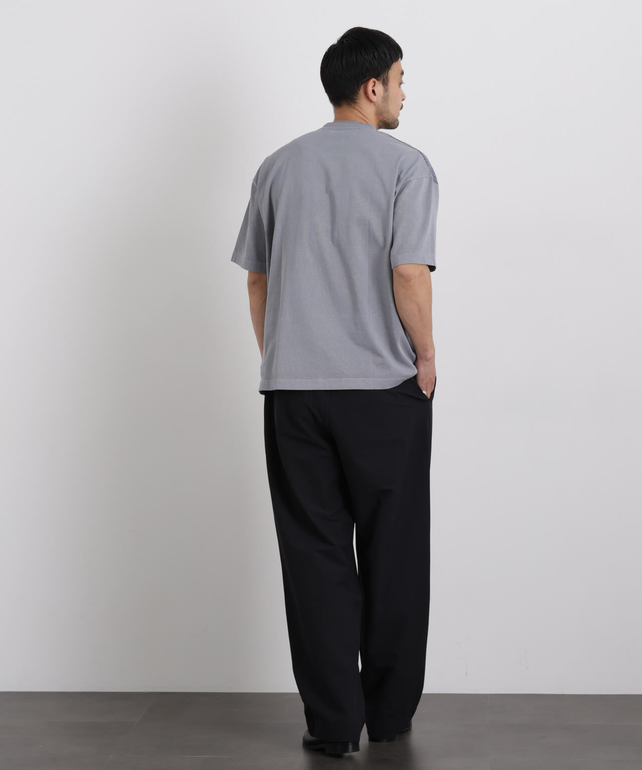 オーバーダイジャガードストライプヘンリーTシャツ 半袖 6726124221