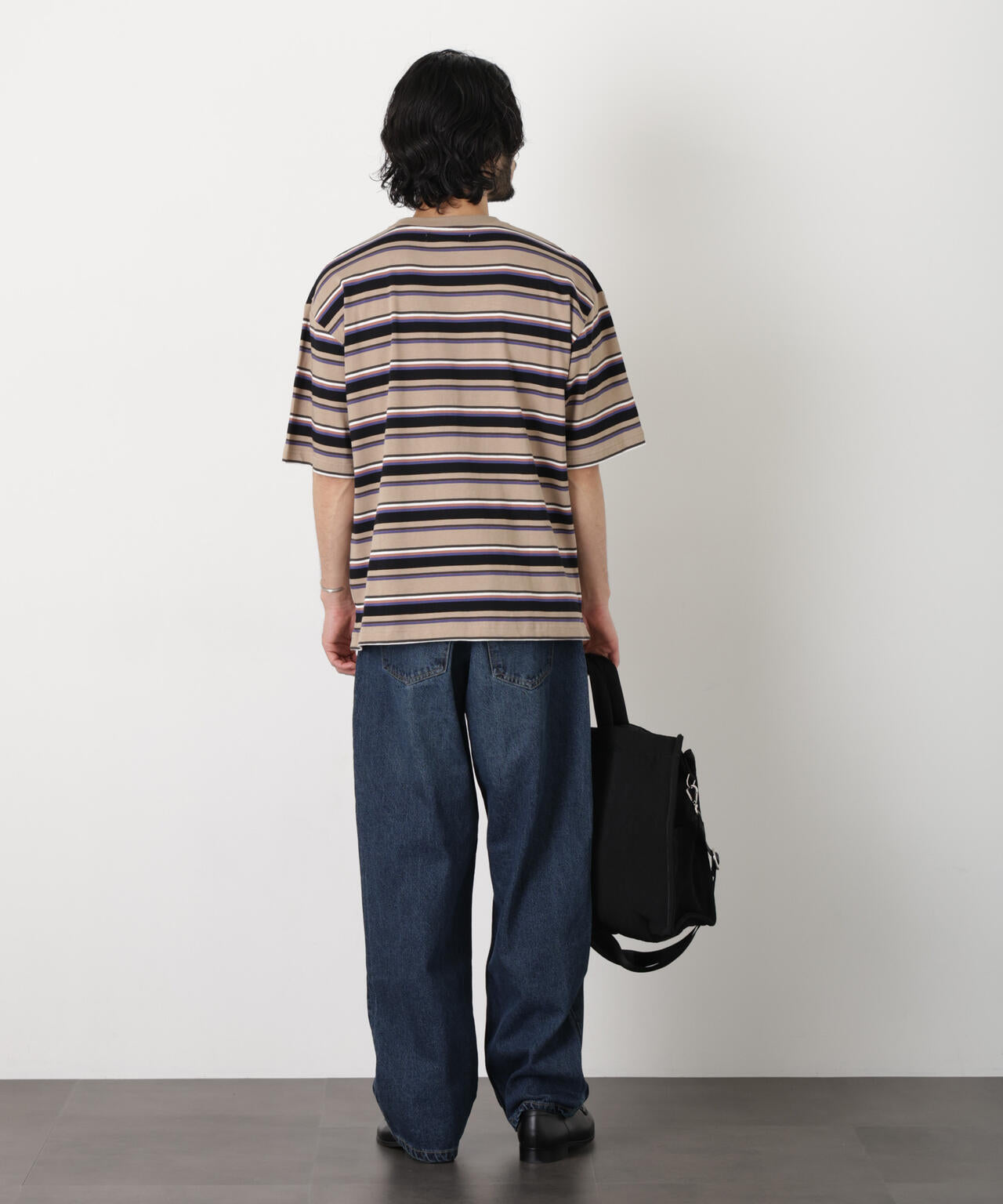 コーマコットンランダムボーダーTシャツ 6726124223