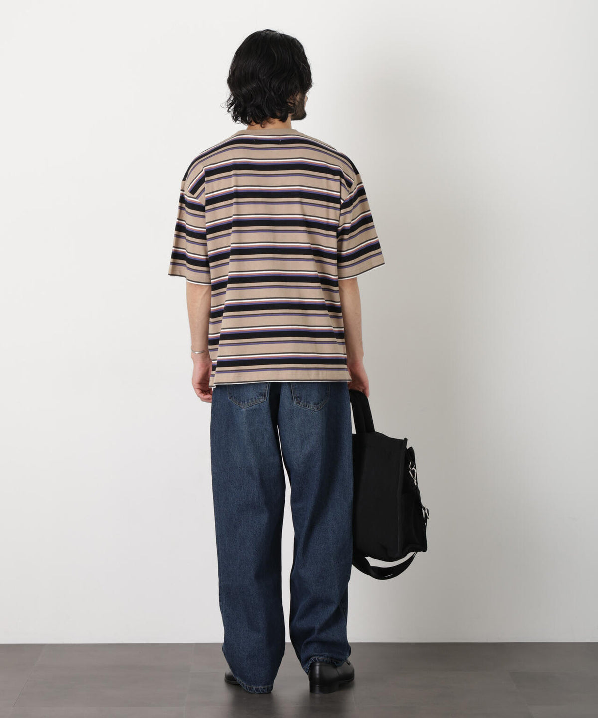 コーマコットンランダムボーダーTシャツ 6726124223