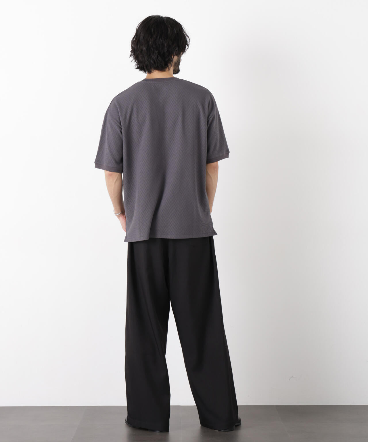 ヘリンボンジャガードTシャツ 半袖 6726124228