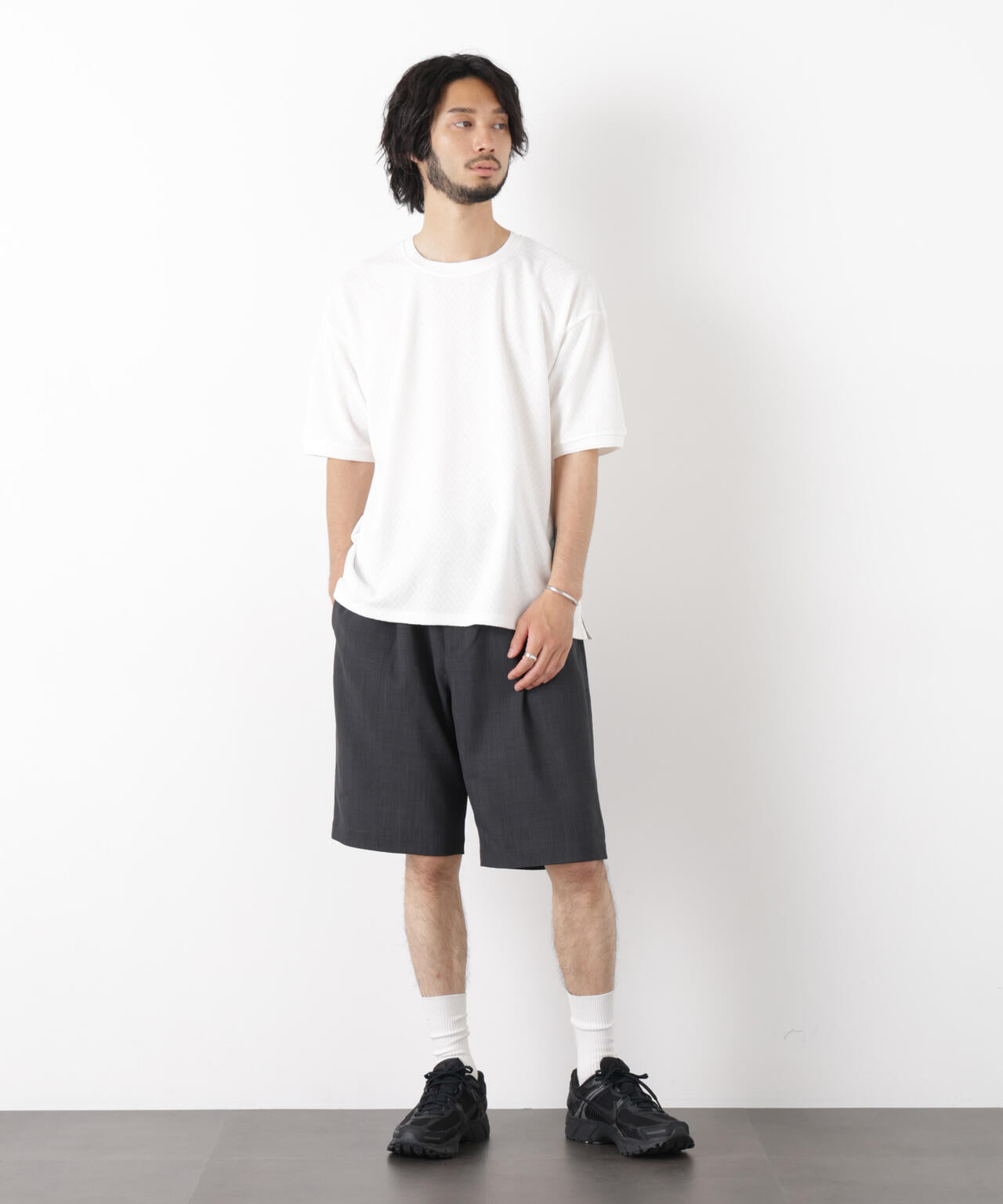 ヘリンボンジャガードTシャツ 半袖 6726124228