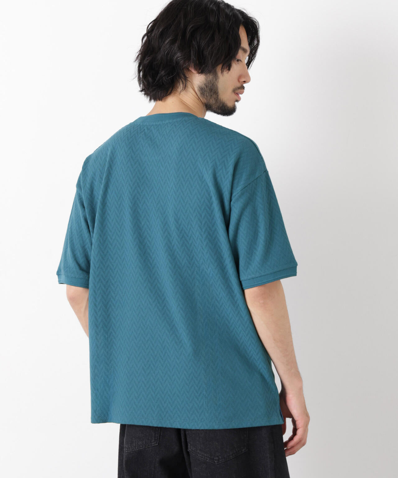 ヘリンボンジャガードTシャツ 半袖 6726124228