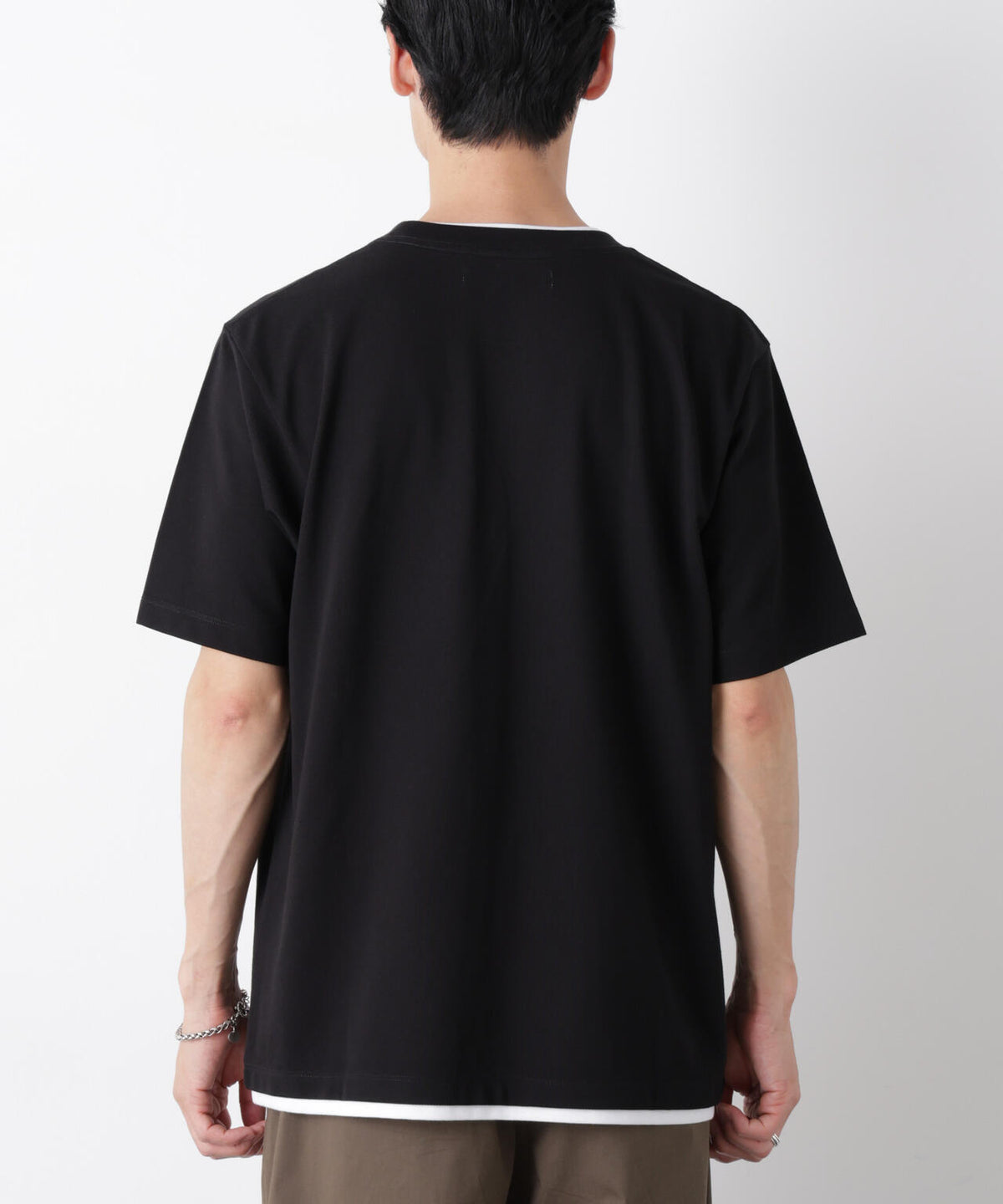 フェイクレイヤード鹿の子Tシャツ 半袖 6726124241