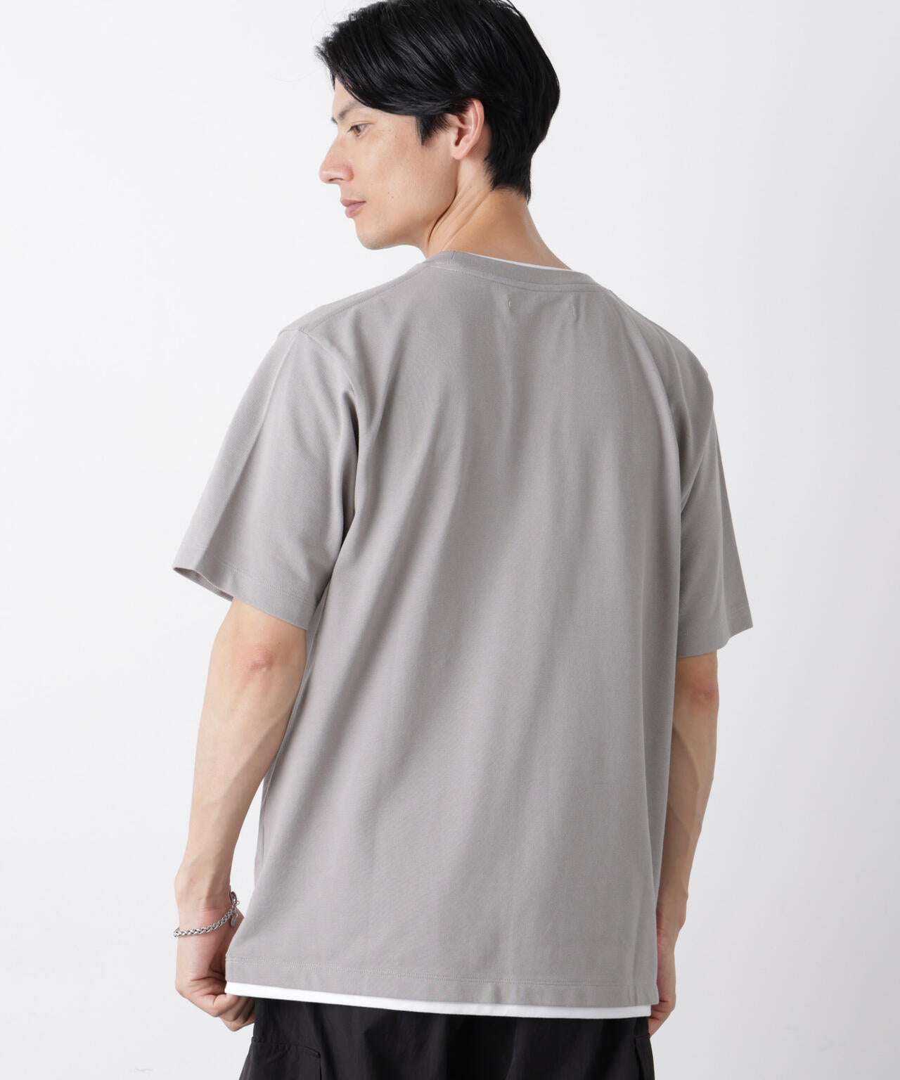 フェイクレイヤード鹿の子Tシャツ 半袖 6726124241