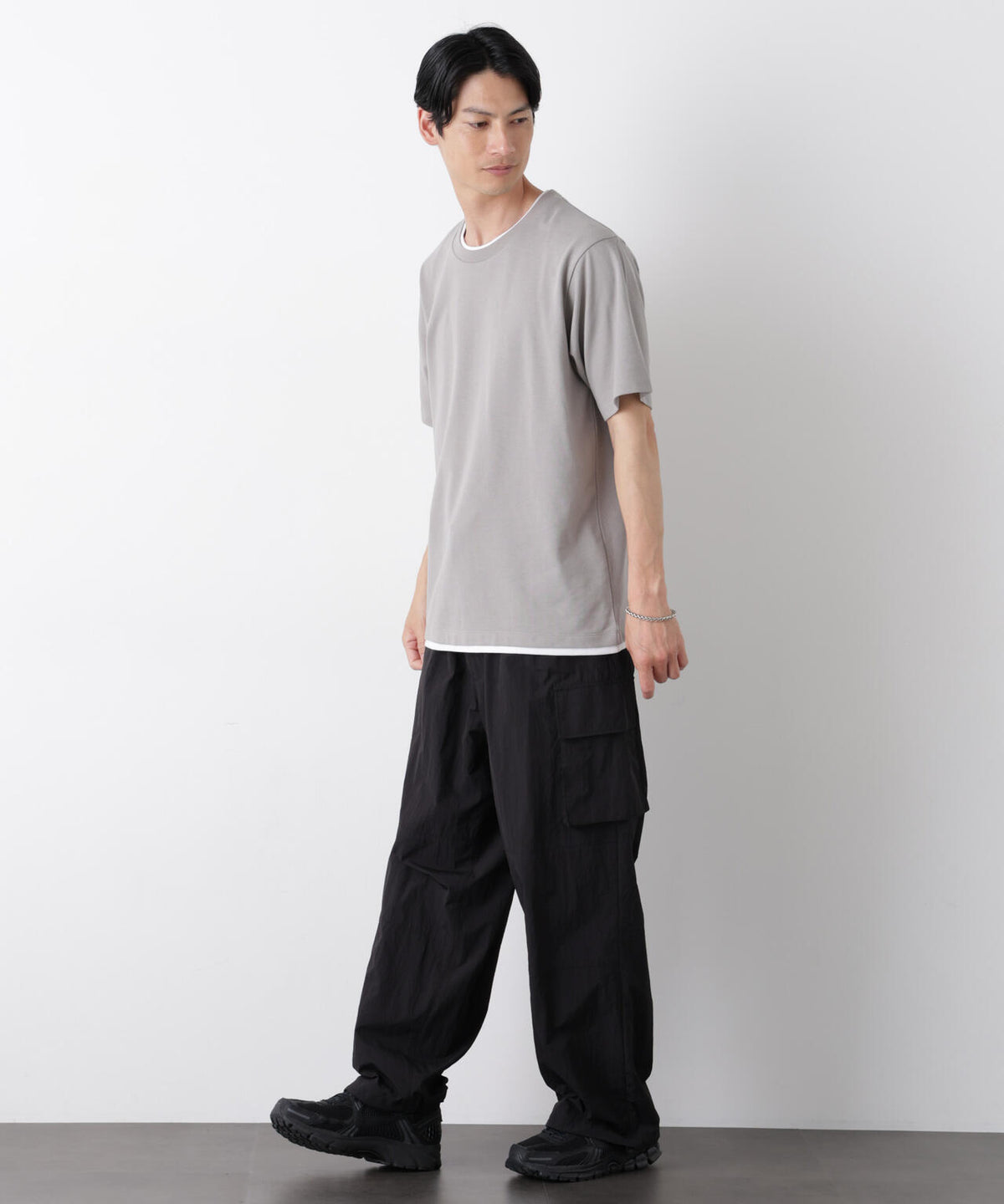 フェイクレイヤード鹿の子Tシャツ 半袖 6726124241