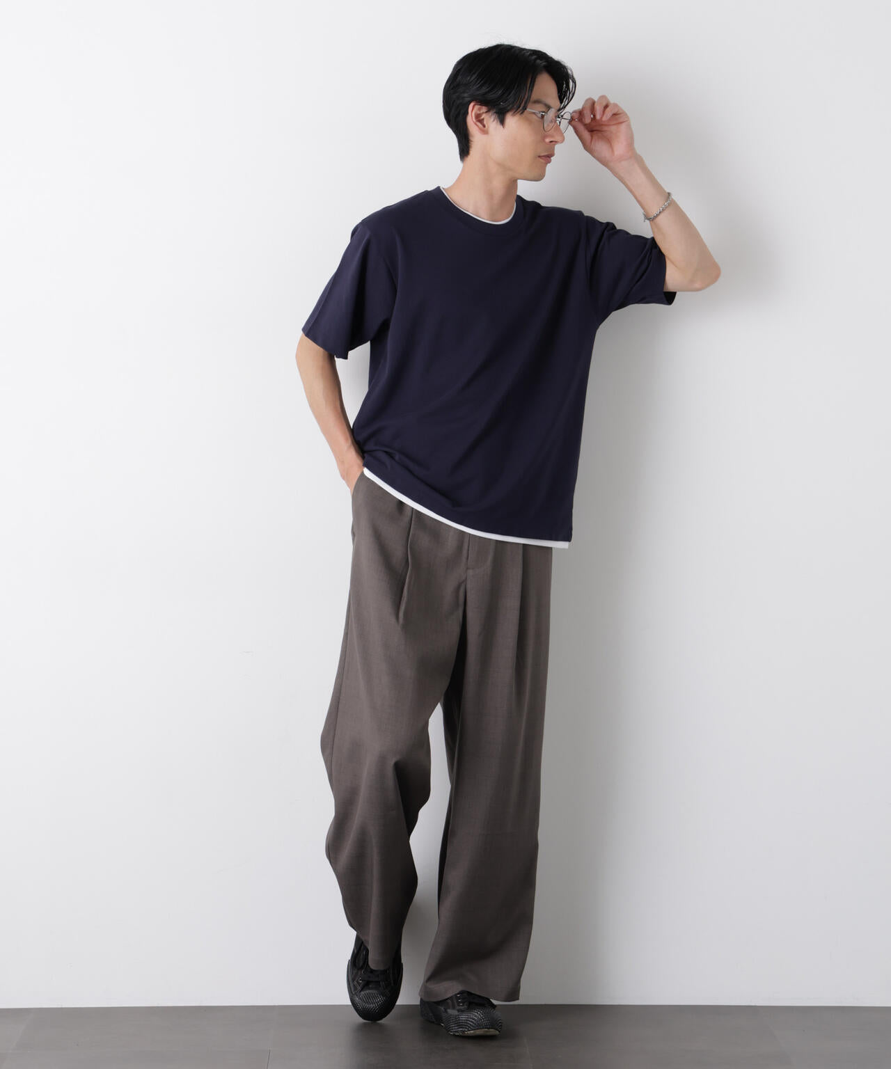 フェイクレイヤード鹿の子Tシャツ 半袖 6726124241