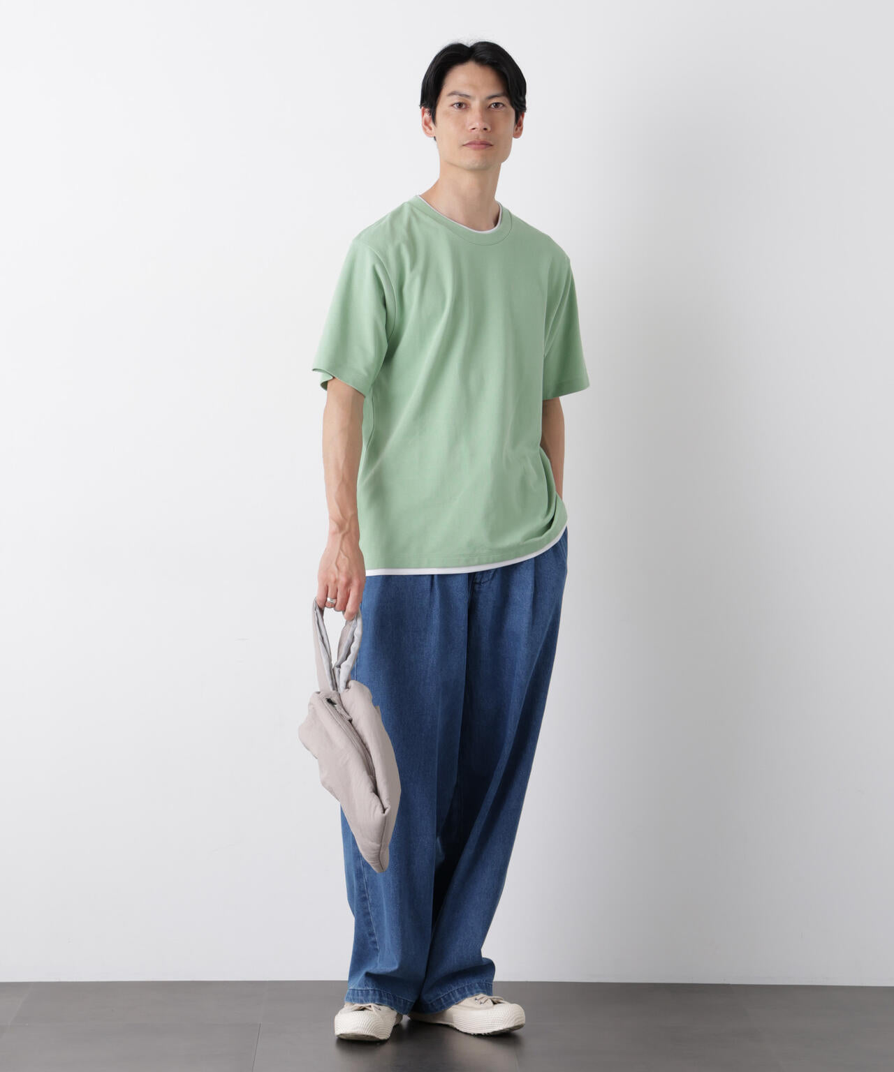 フェイクレイヤード鹿の子Tシャツ 半袖 6726124241