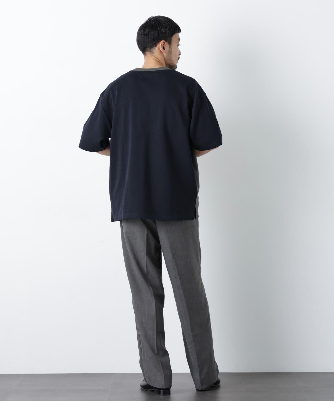 2トーンシルケット切り替えTシャツ 半袖 6726124242