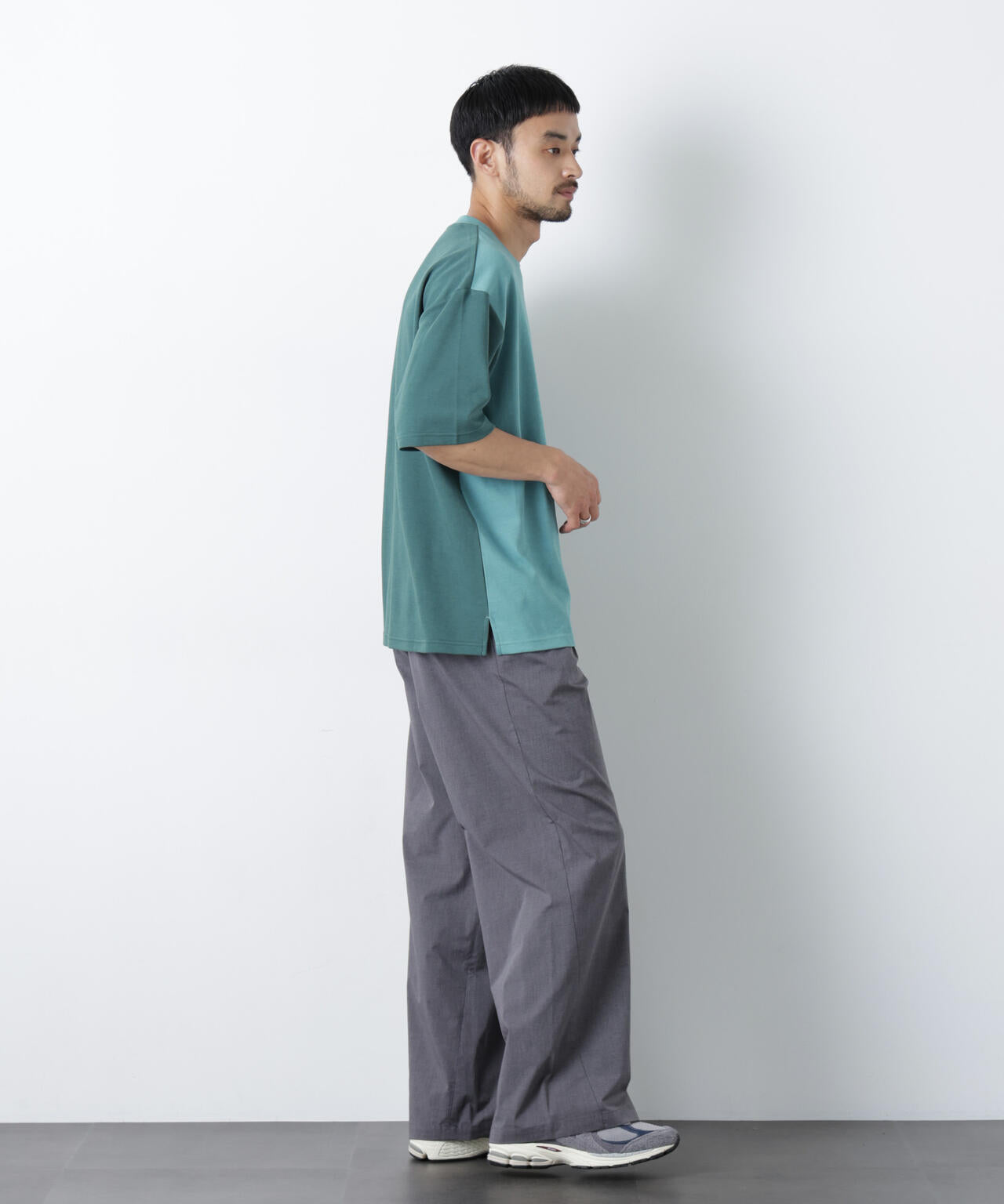 2トーンシルケット切り替えTシャツ 半袖 6726124242