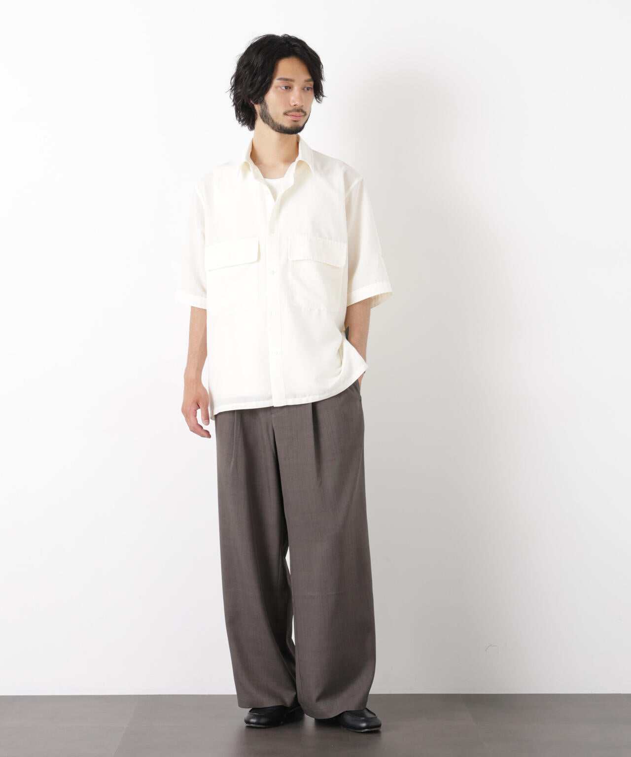 ポリエステルウィーブ ワイドパンツ 6726127224