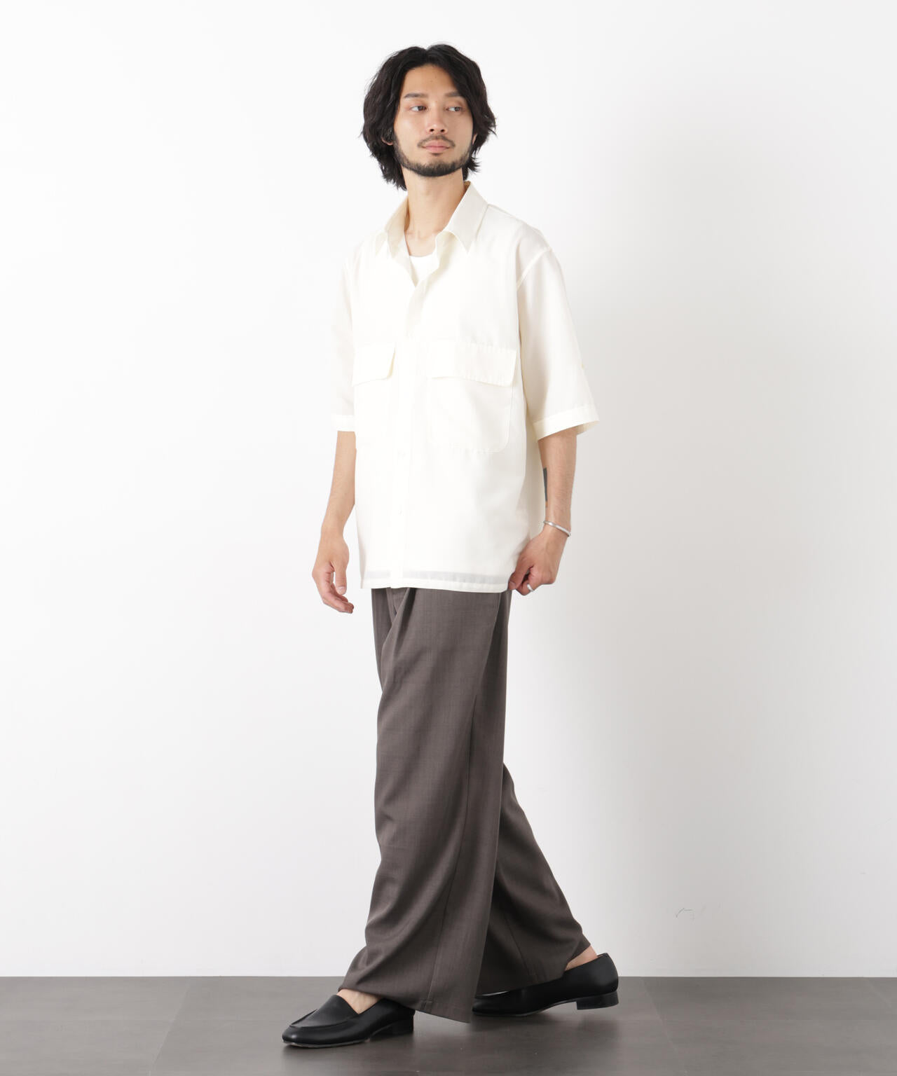 ポリエステルウィーブ ワイドパンツ 6726127224