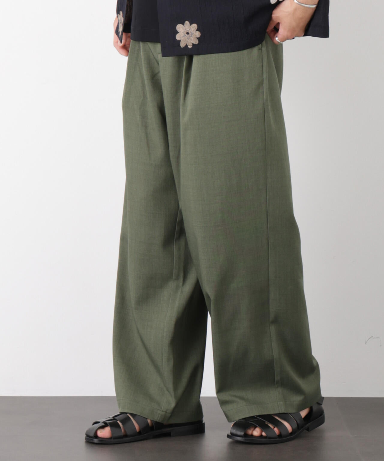 ポリエステルウィーブ ワイドパンツ 6726127224