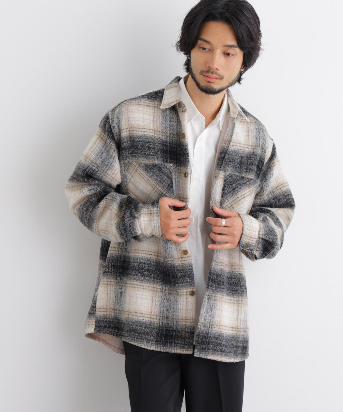 シャギーチェックシャツブルゾン 6726220204