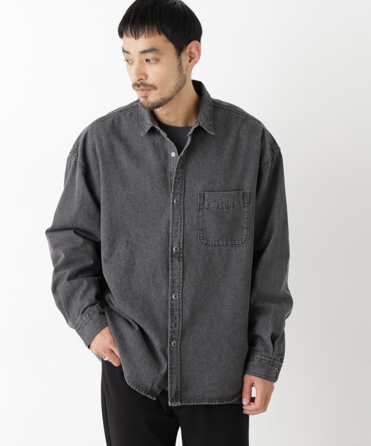 8.5oz ドレープデニムシャツ 長袖 6726220208