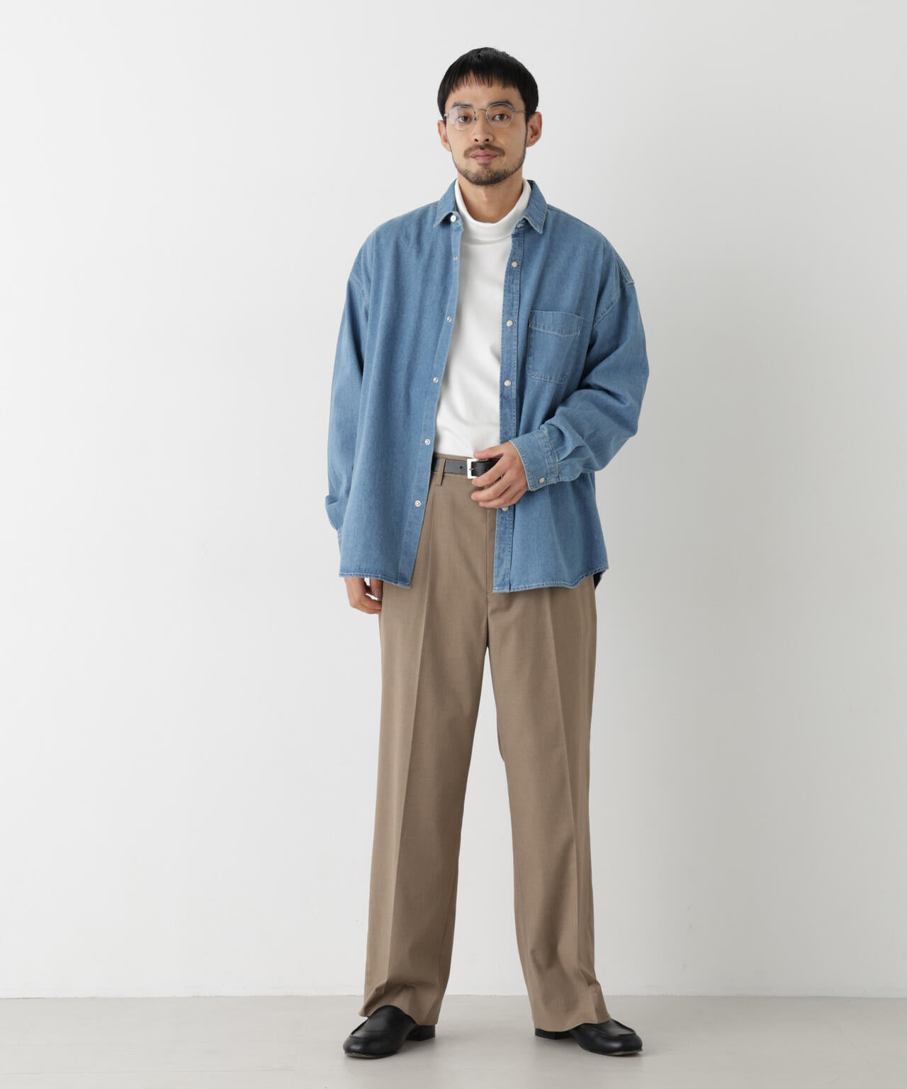 8.5oz ドレープデニムシャツ 長袖 6726220208