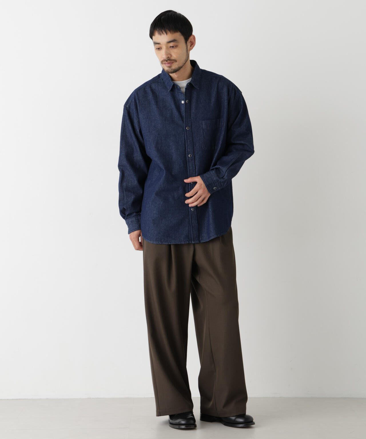 8.5oz ドレープデニムシャツ 長袖 6726220208