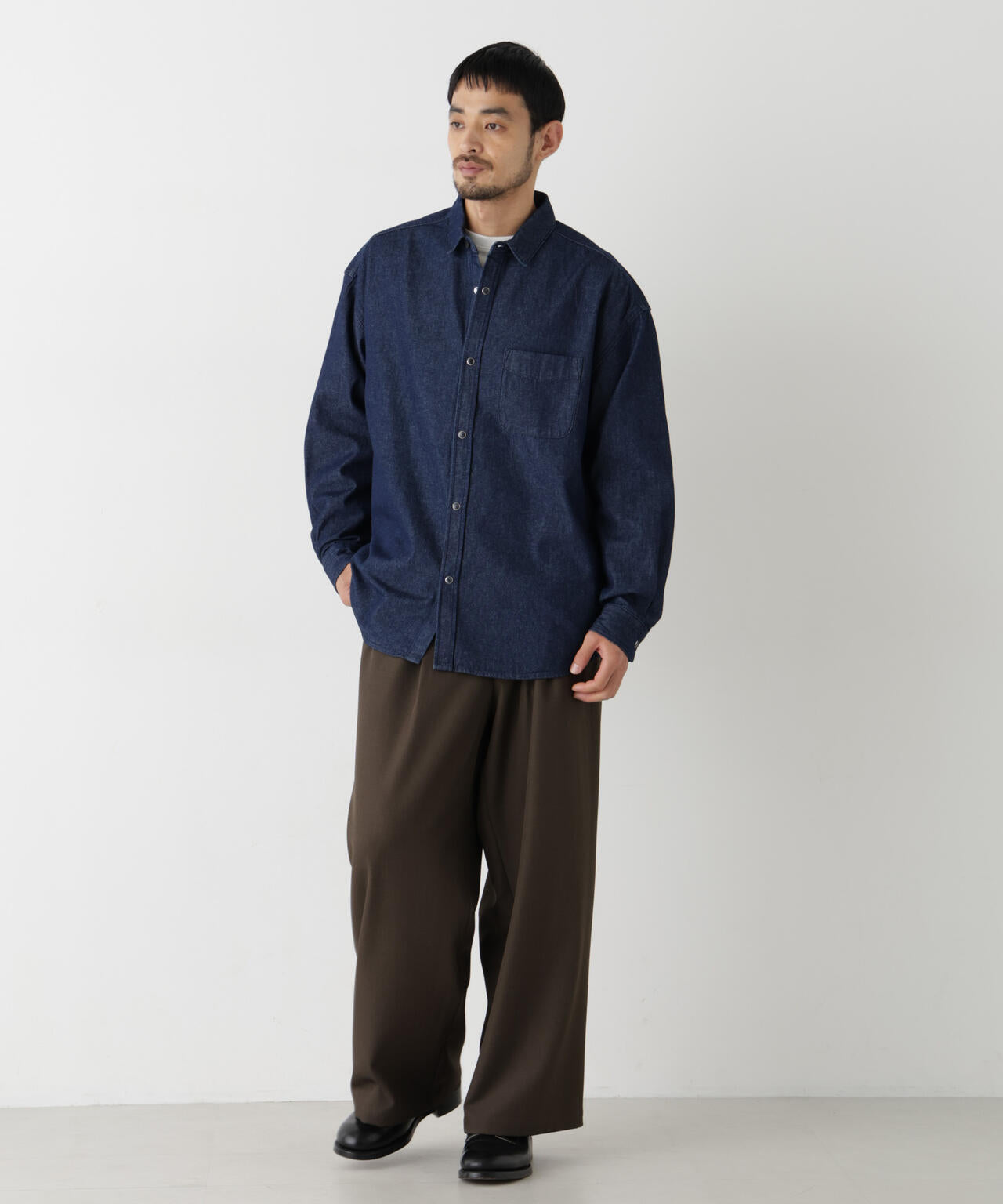8.5oz ドレープデニムシャツ 長袖 6726220208