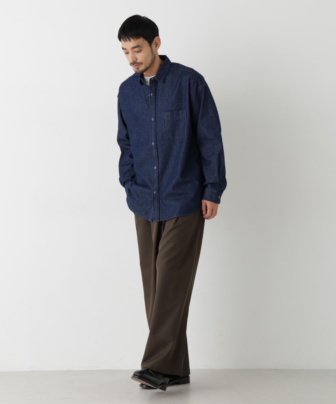 8.5oz ドレープデニムシャツ 長袖 6726220208