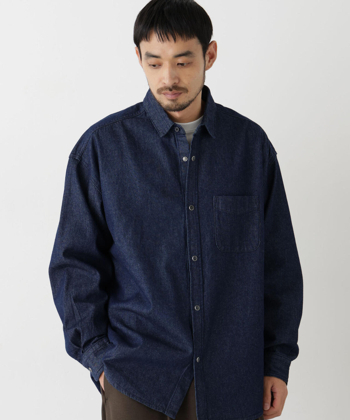8.5oz ドレープデニムシャツ 長袖 6726220208