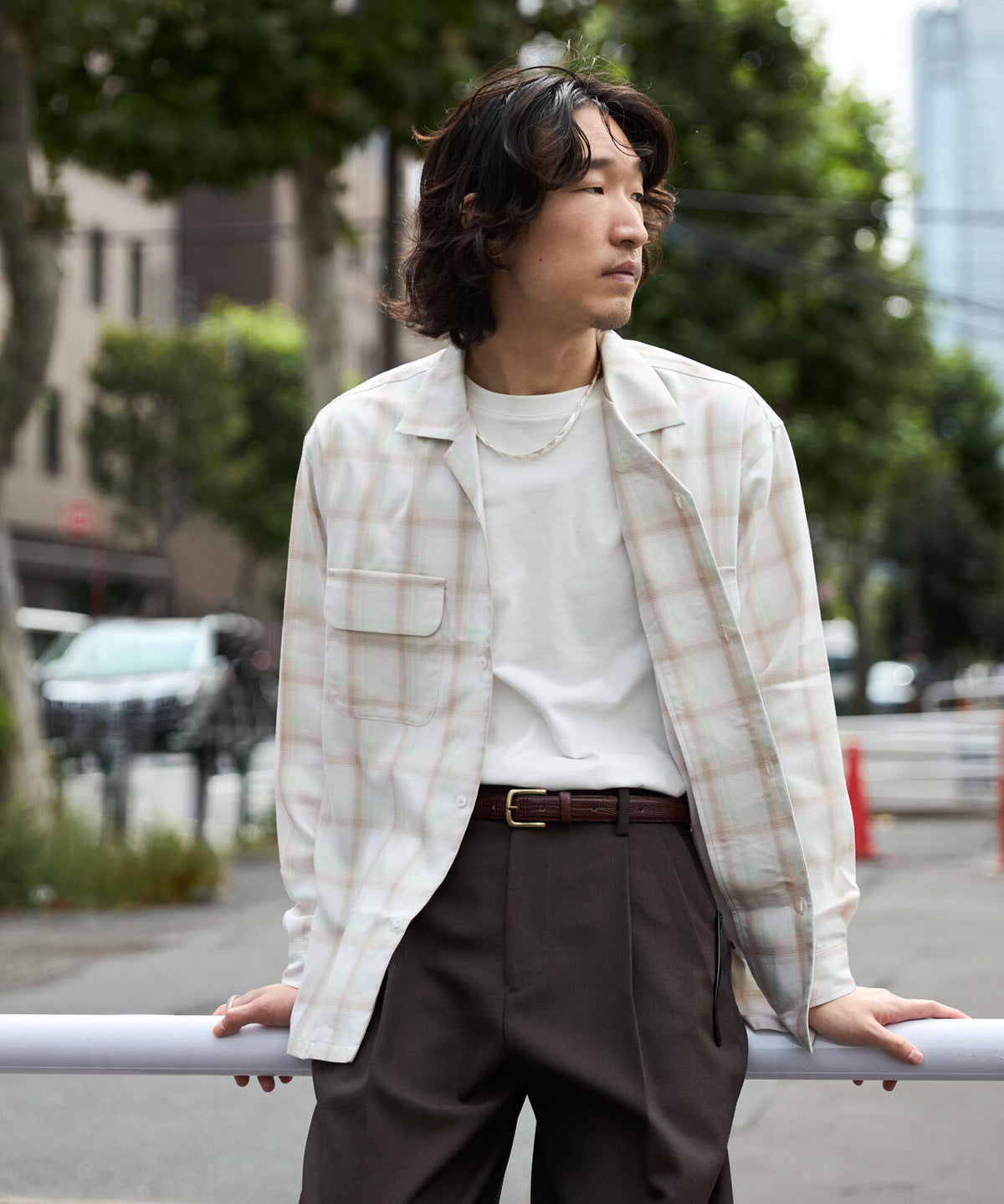 WEB限定/TRドレープオンブレーシャツ 長袖 6726220213