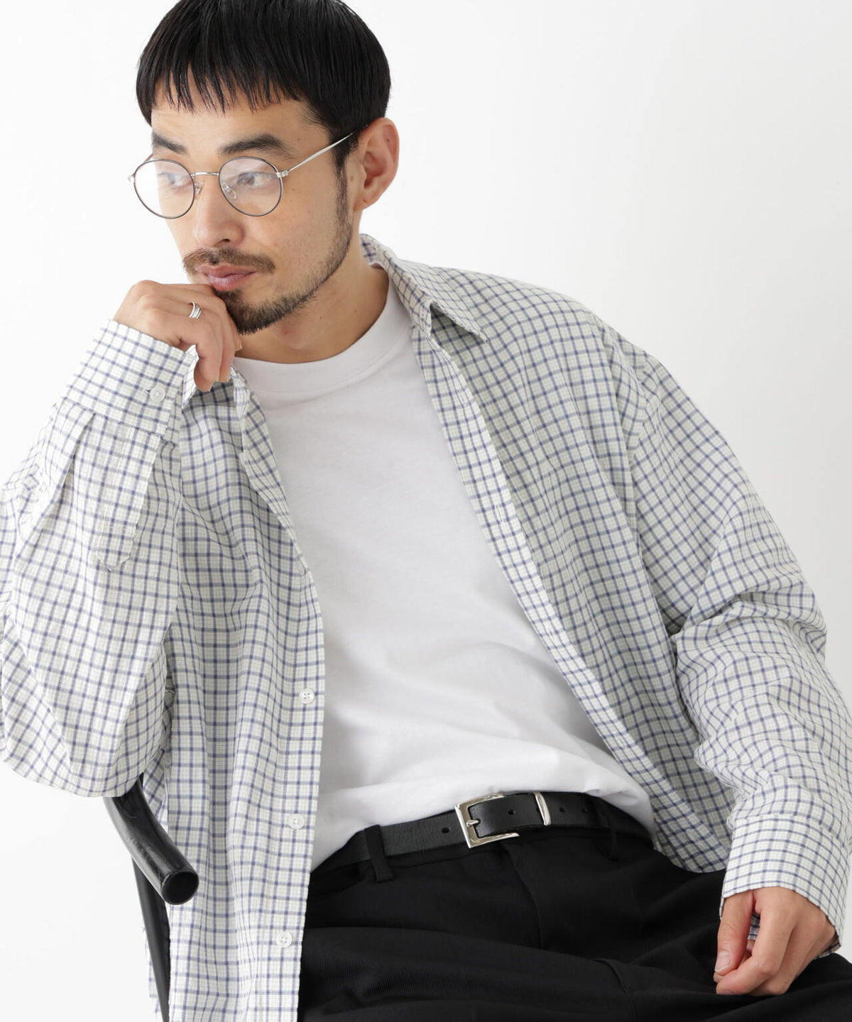ウインドーチェックシャツ 長袖 6726220218