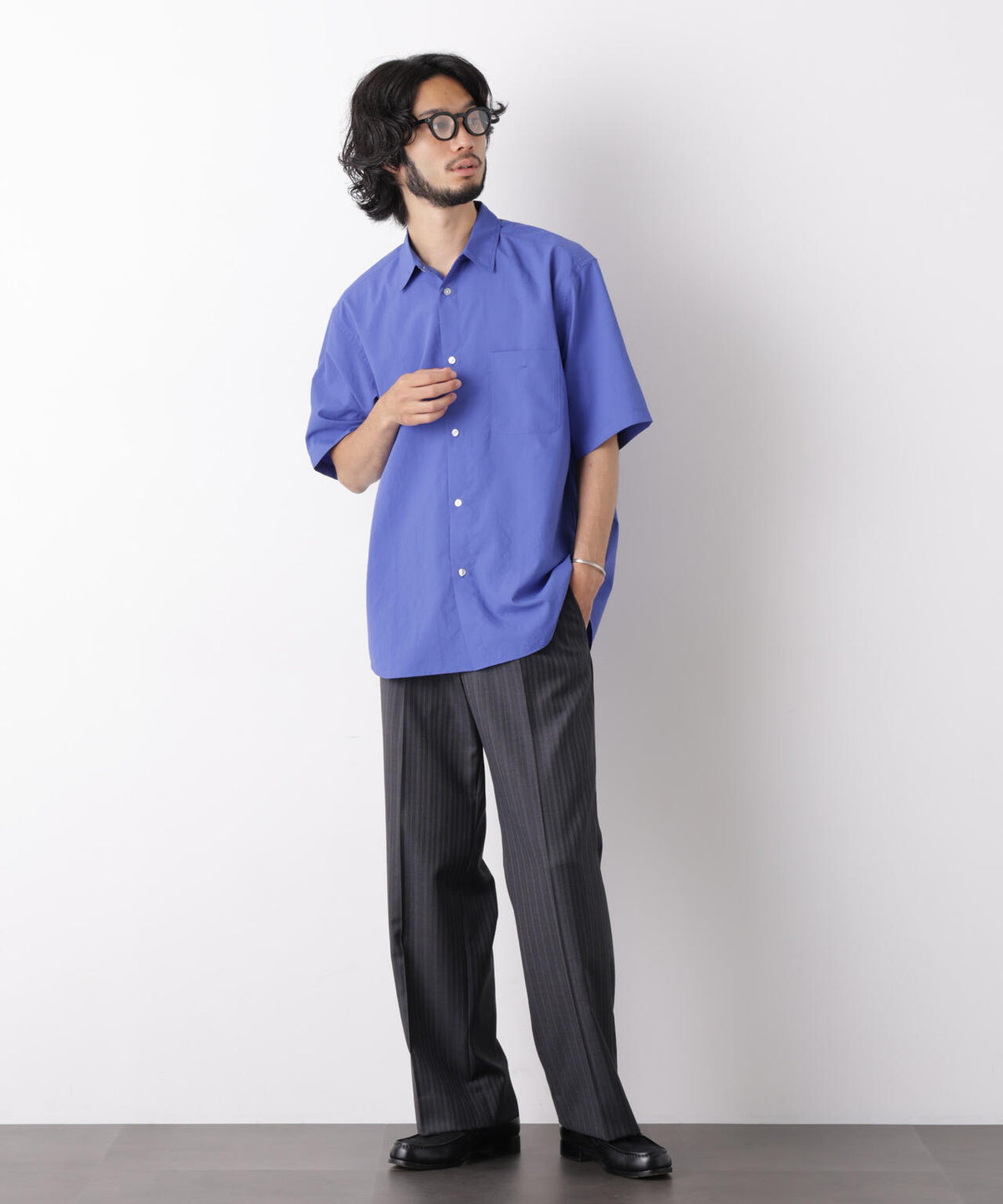 コットンタッチレギュラーカラーシャツ 半袖 6726221207