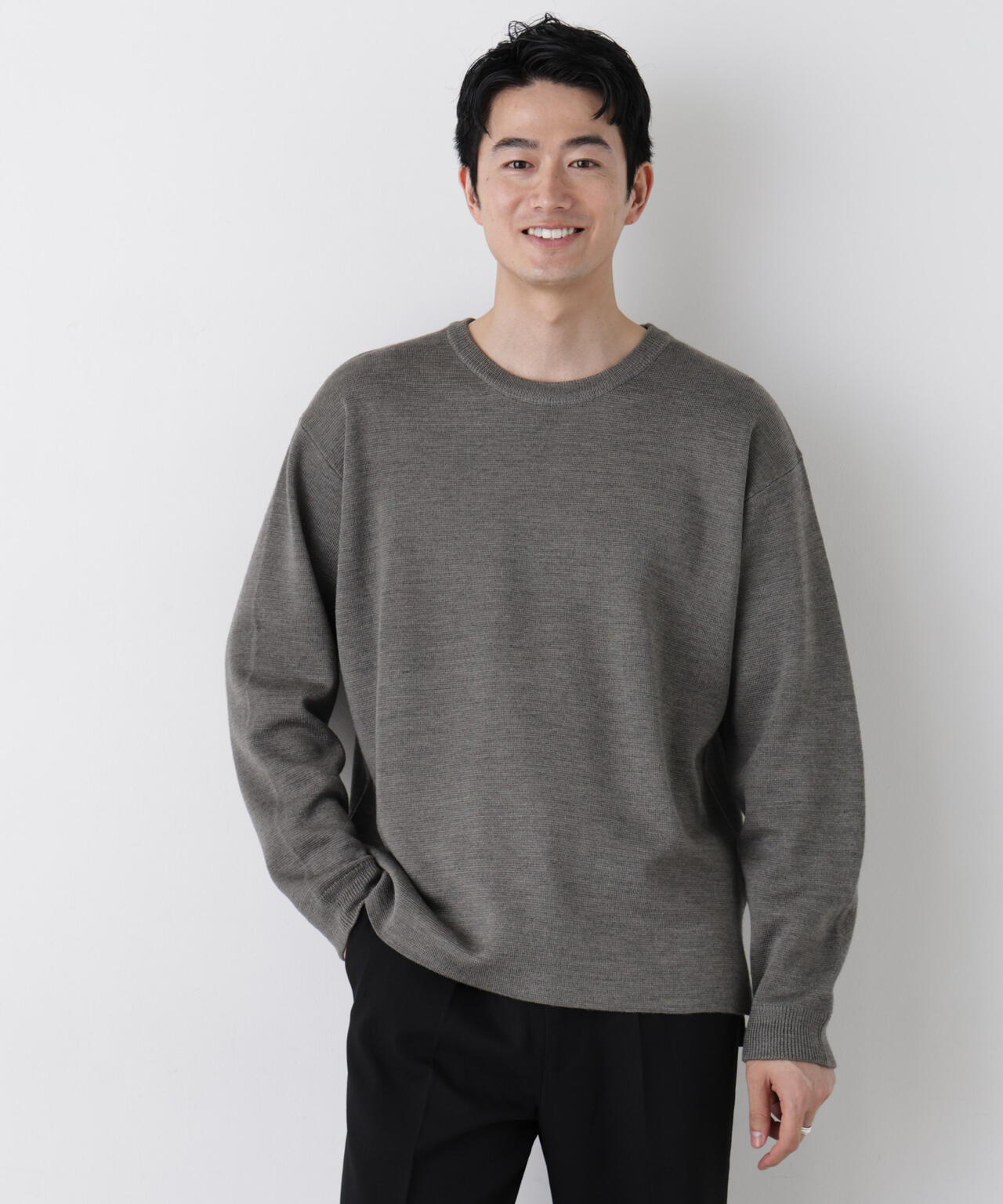 jentlouis ニット サーマル L タスマニアウールミックス ミラノリブリラックスニット