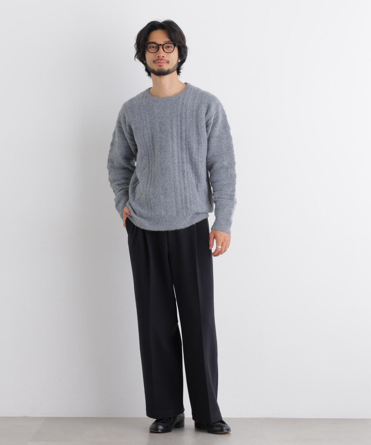 立体ジャガードニット 長袖 6726222220