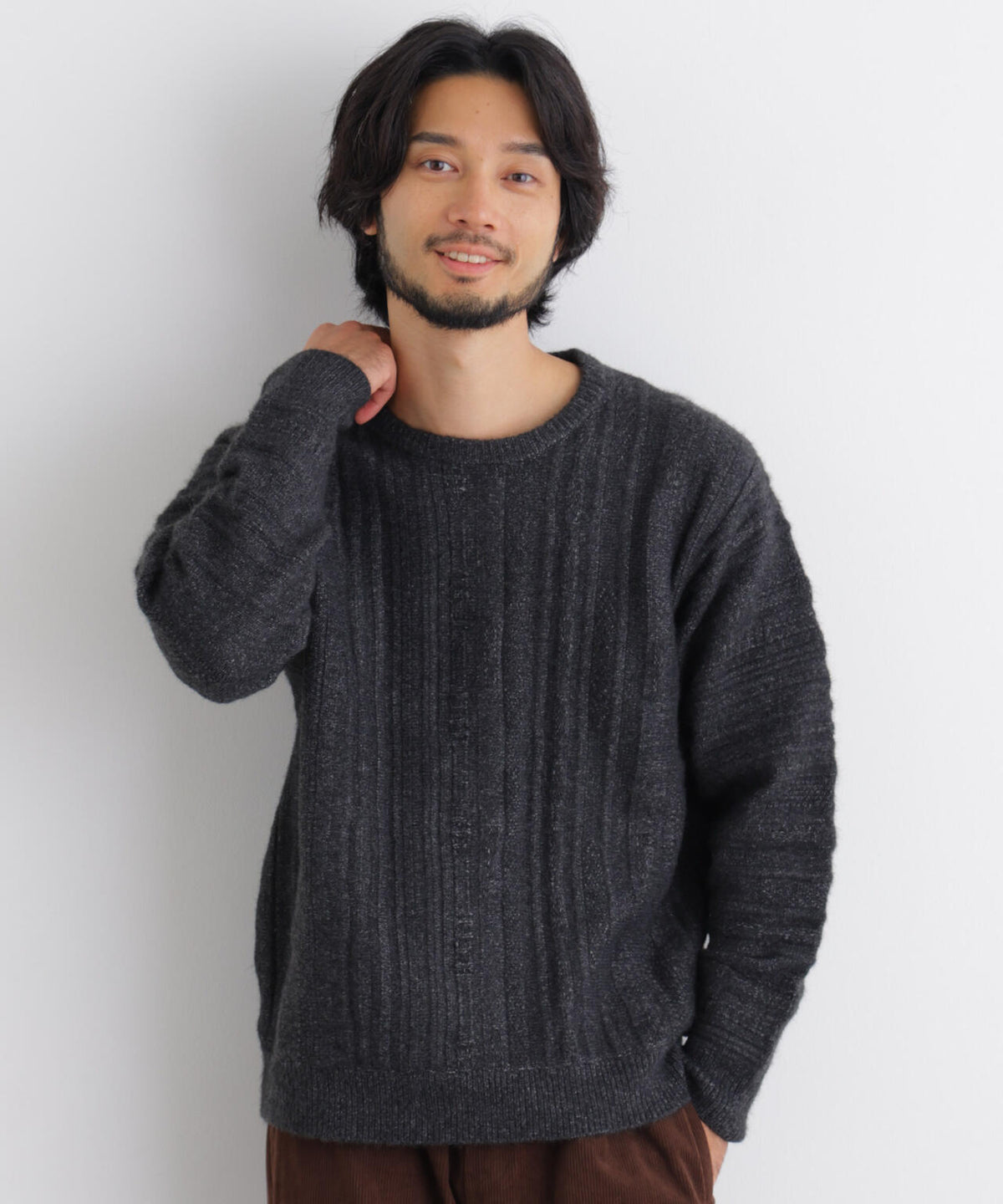 立体ジャガードニット 長袖 6726222220