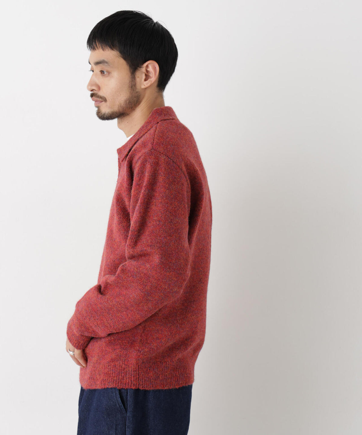 ファンシーヤーンハーフZIPニット 長袖 6726222224