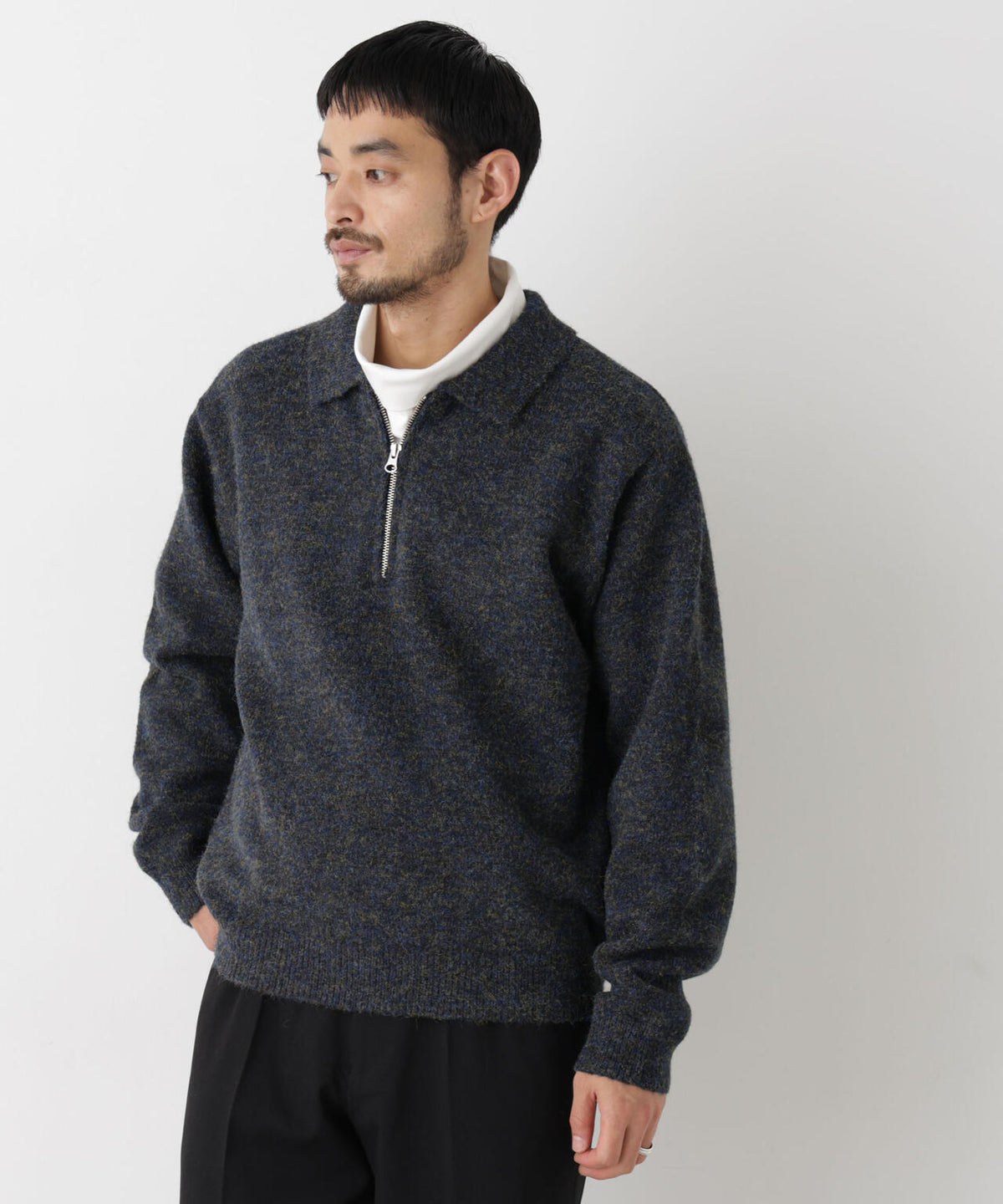 ファンシーヤーンハーフZIPニット 長袖 6726222224