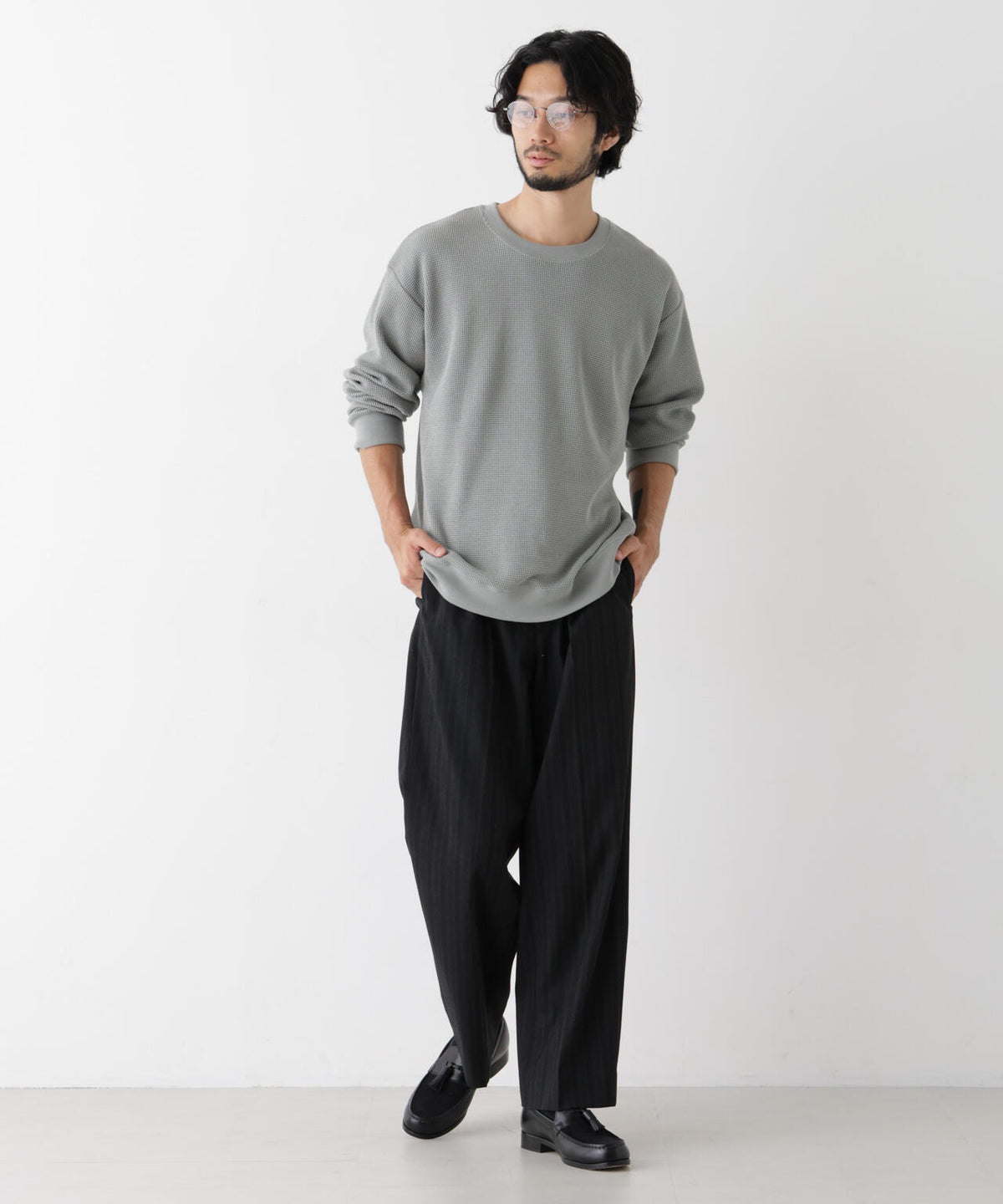 テックワッフルワイドプルオーバー 長袖 6726223209