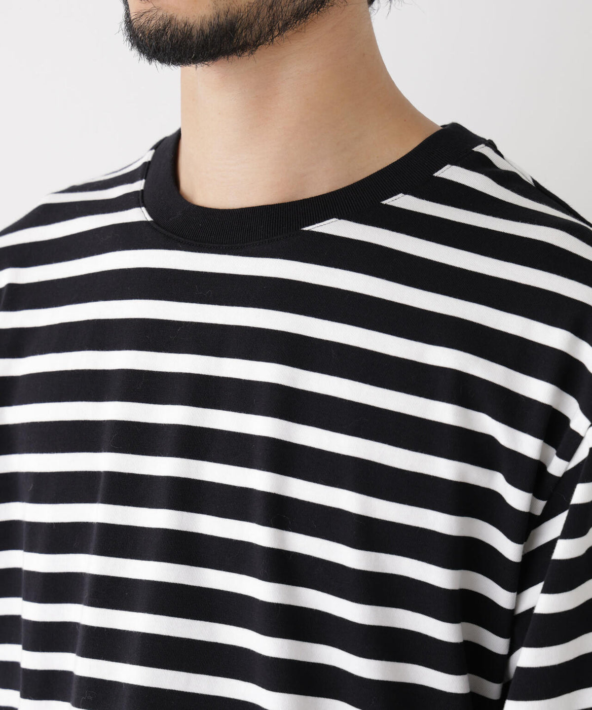コーマコットン先染めボーダーTシャツ 長袖 6726223210