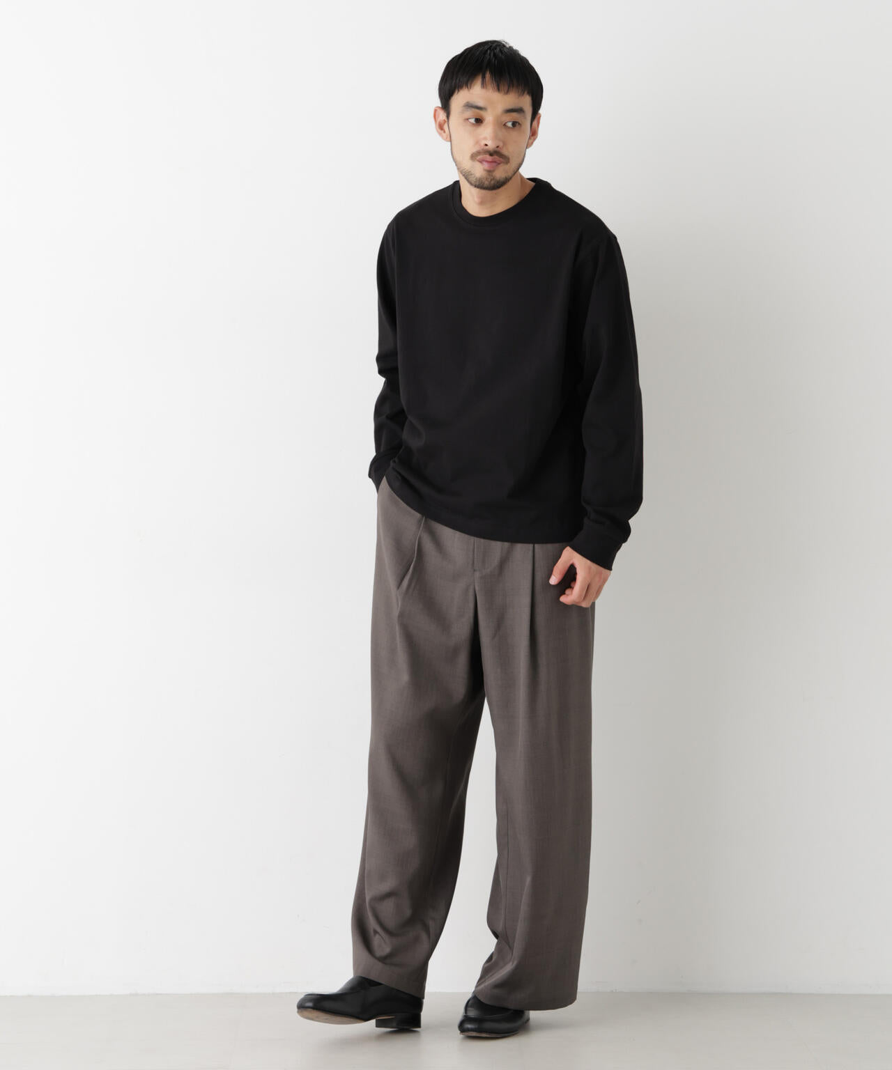 WEB限定/度詰めプレーティングクロップドTシャツ長袖 6726223213