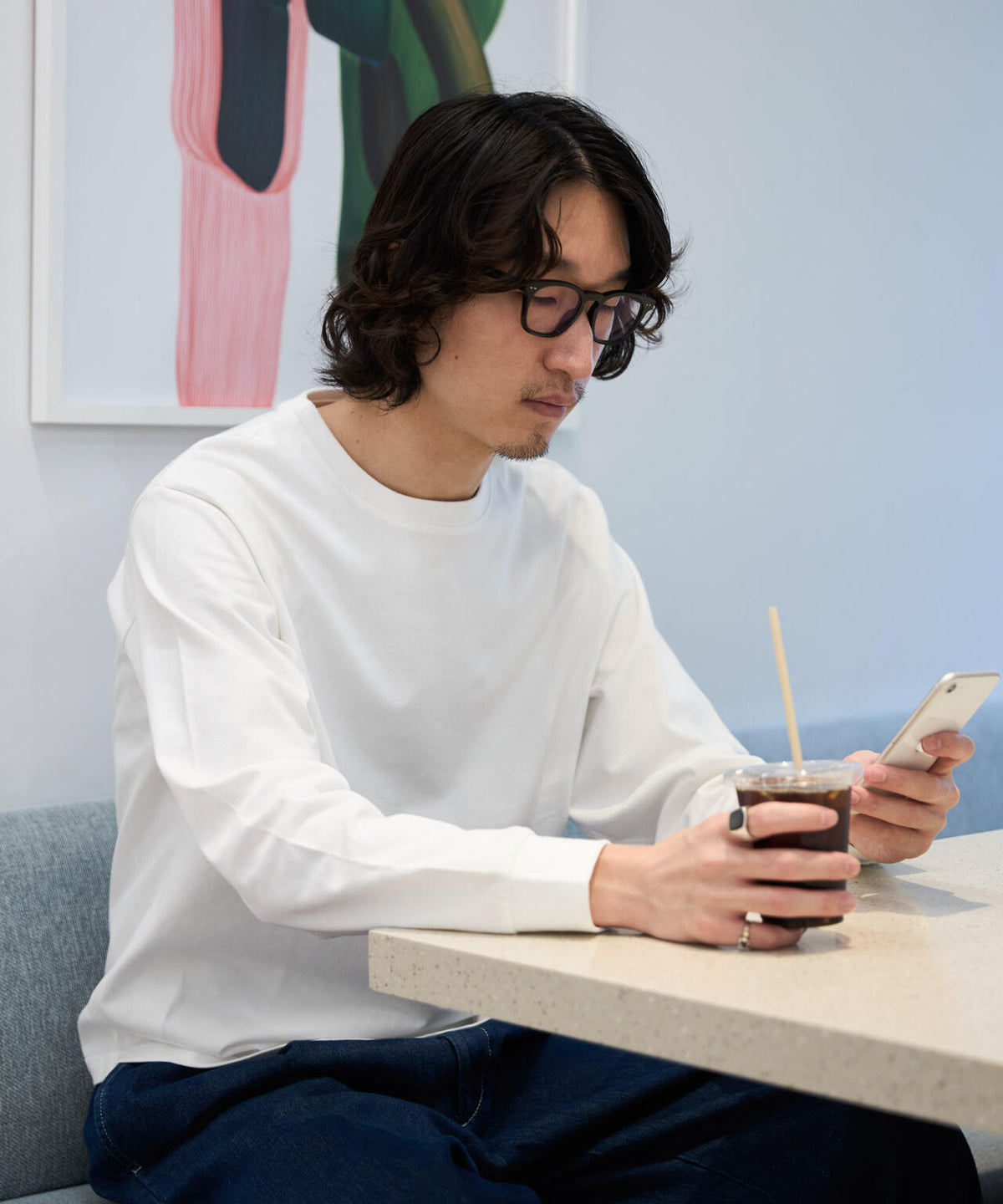 WEB限定/度詰めプレーティングクロップドTシャツ長袖 6726223213