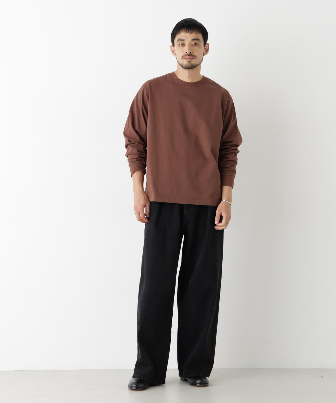 WEB限定/度詰めプレーティングクロップドTシャツ長袖 6726223213