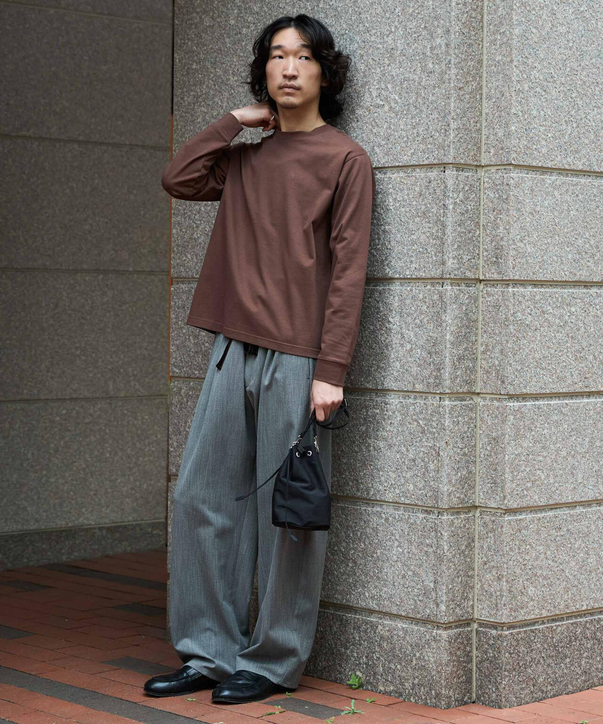 WEB限定/度詰めプレーティングクロップドTシャツ長袖 6726223213