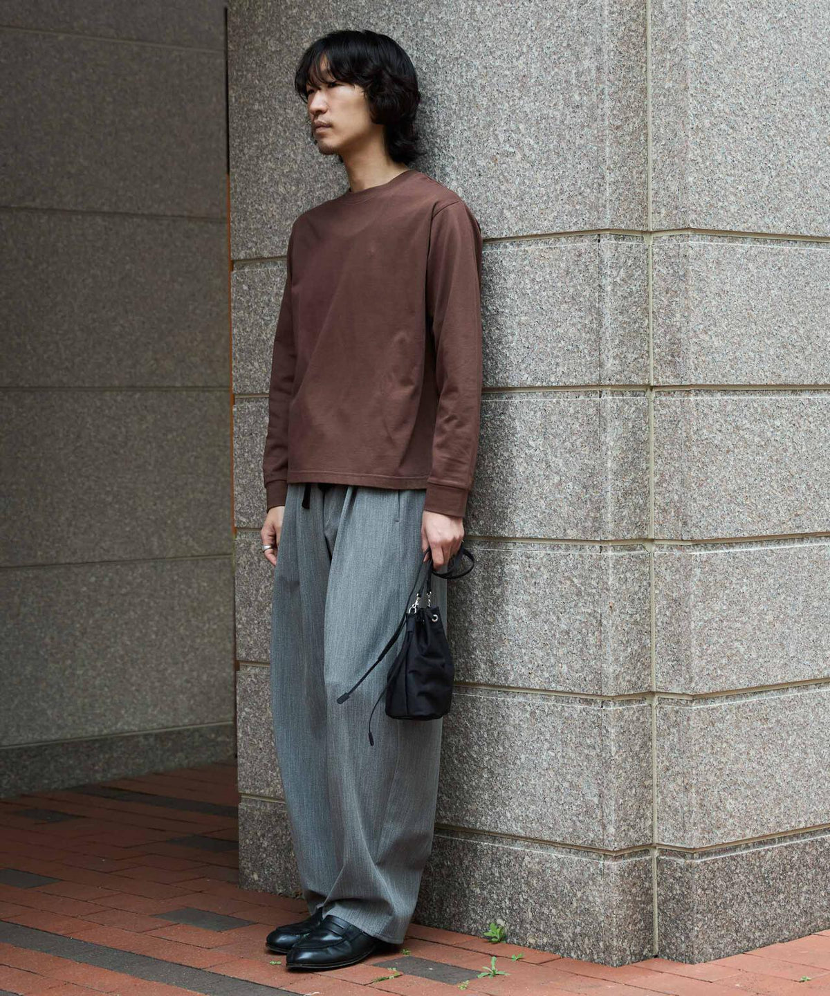 WEB限定/度詰めプレーティングクロップドTシャツ長袖 6726223213