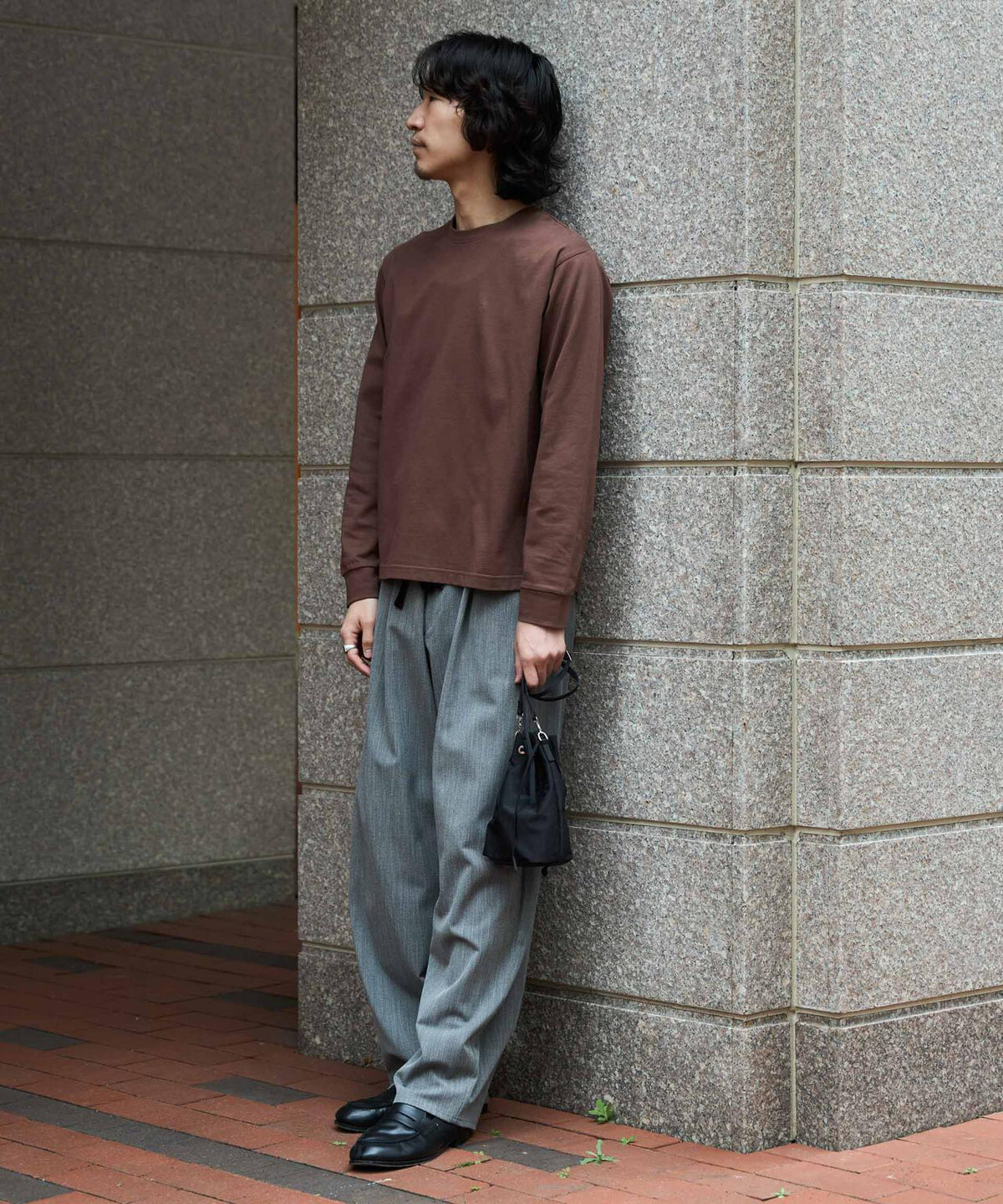 WEB限定/度詰めプレーティングクロップドTシャツ長袖 6726223213