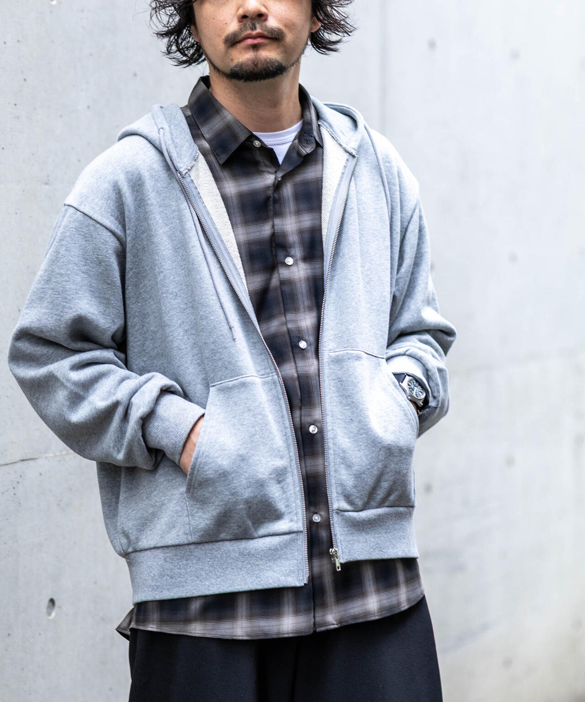 WEB限定/ワイドフィットスウェットZIPパーカー 6726223217