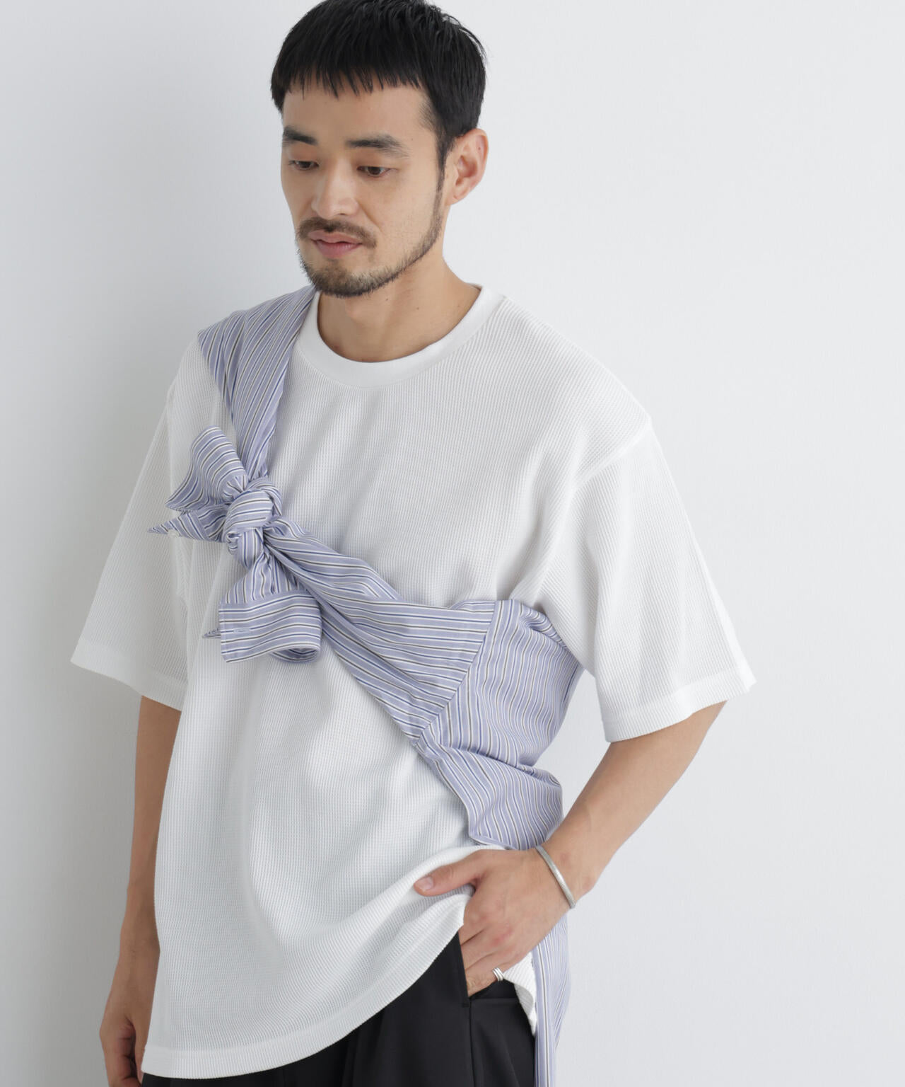 USAコットン×COOLMAX(R) ワッフルワイドTシャツ半袖 6726224207