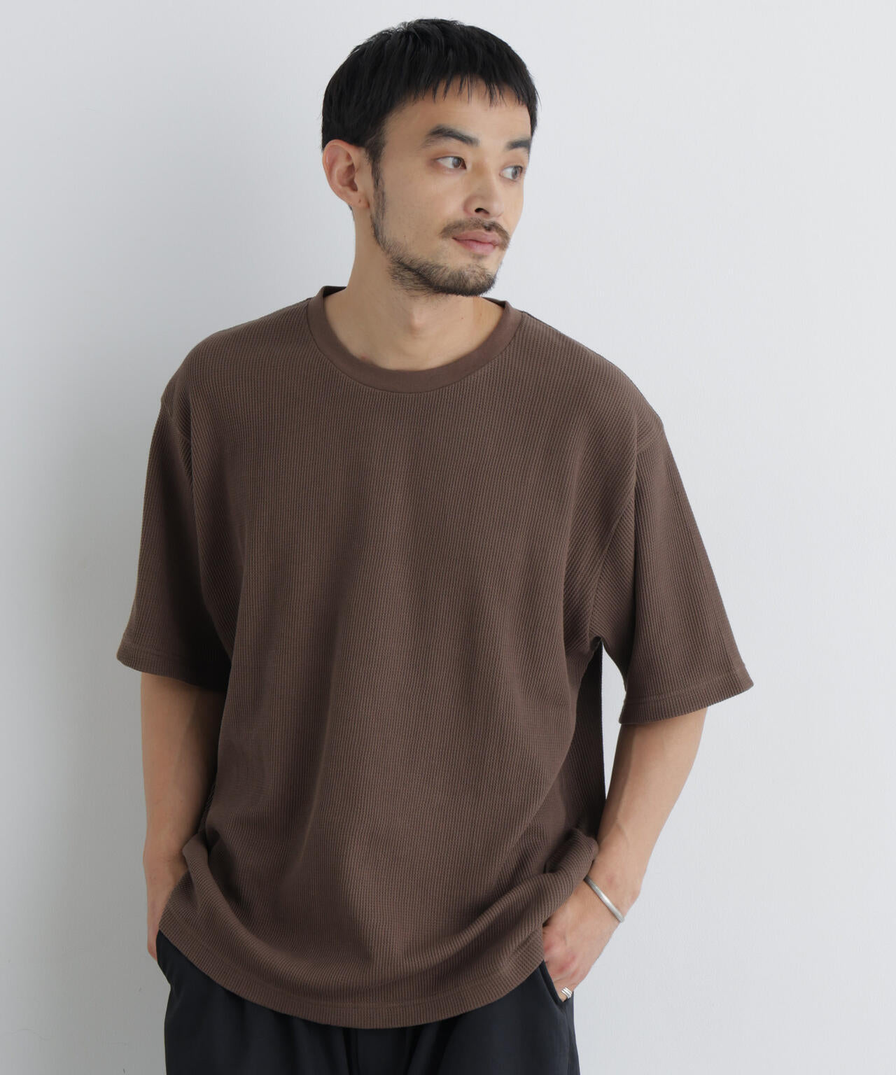 USAコットン×COOLMAX(R) ワッフルワイドTシャツ半袖 6726224207