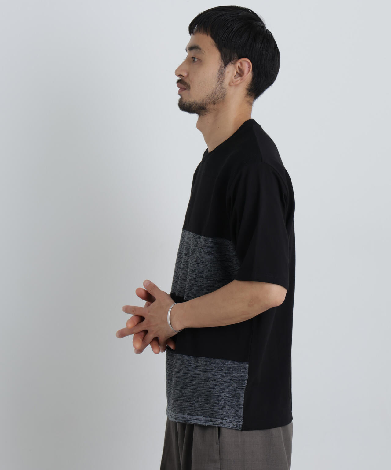 ニットコンビボーダーTシャツ 半袖 6726224214