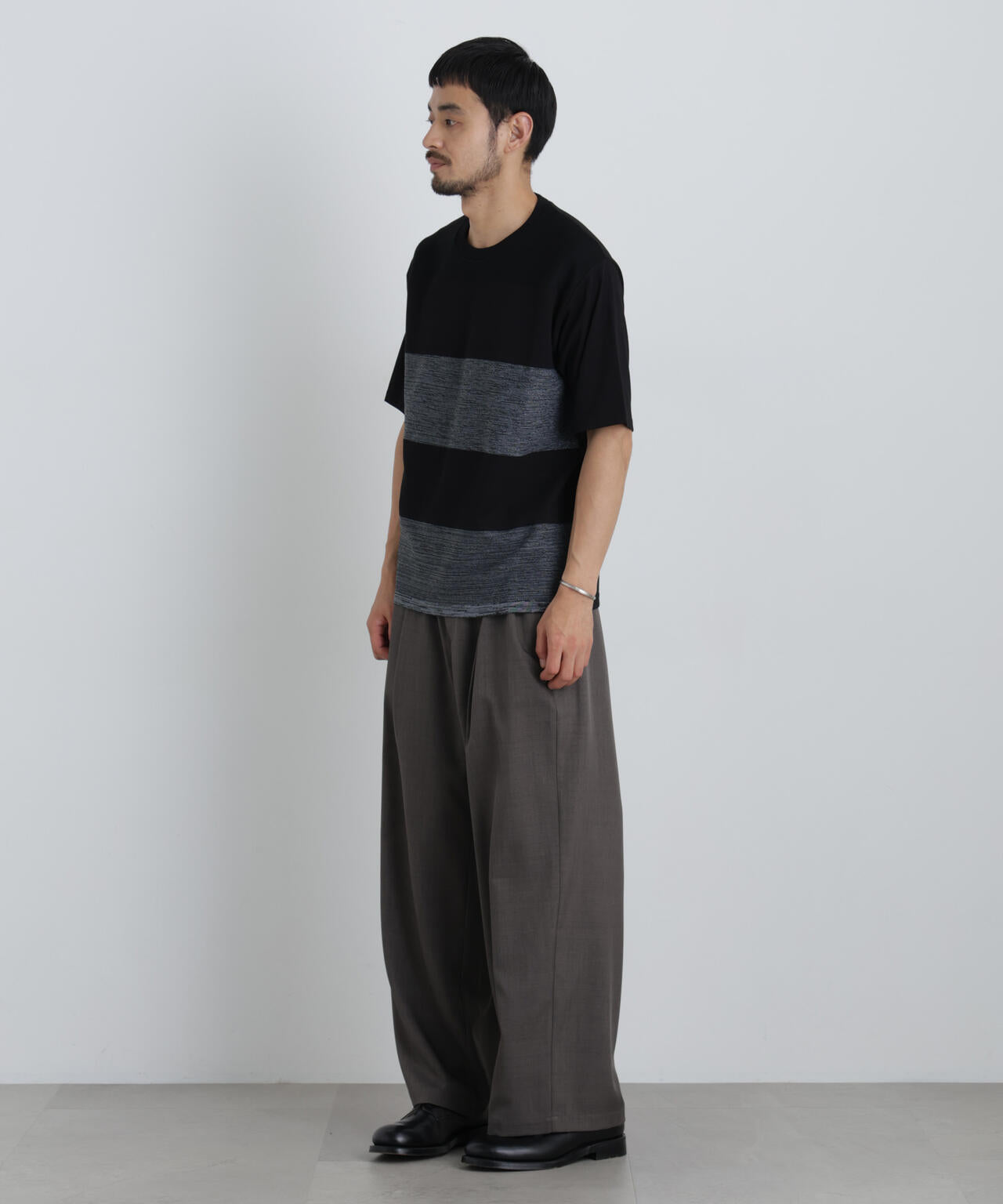 ニットコンビボーダーTシャツ 半袖 6726224214