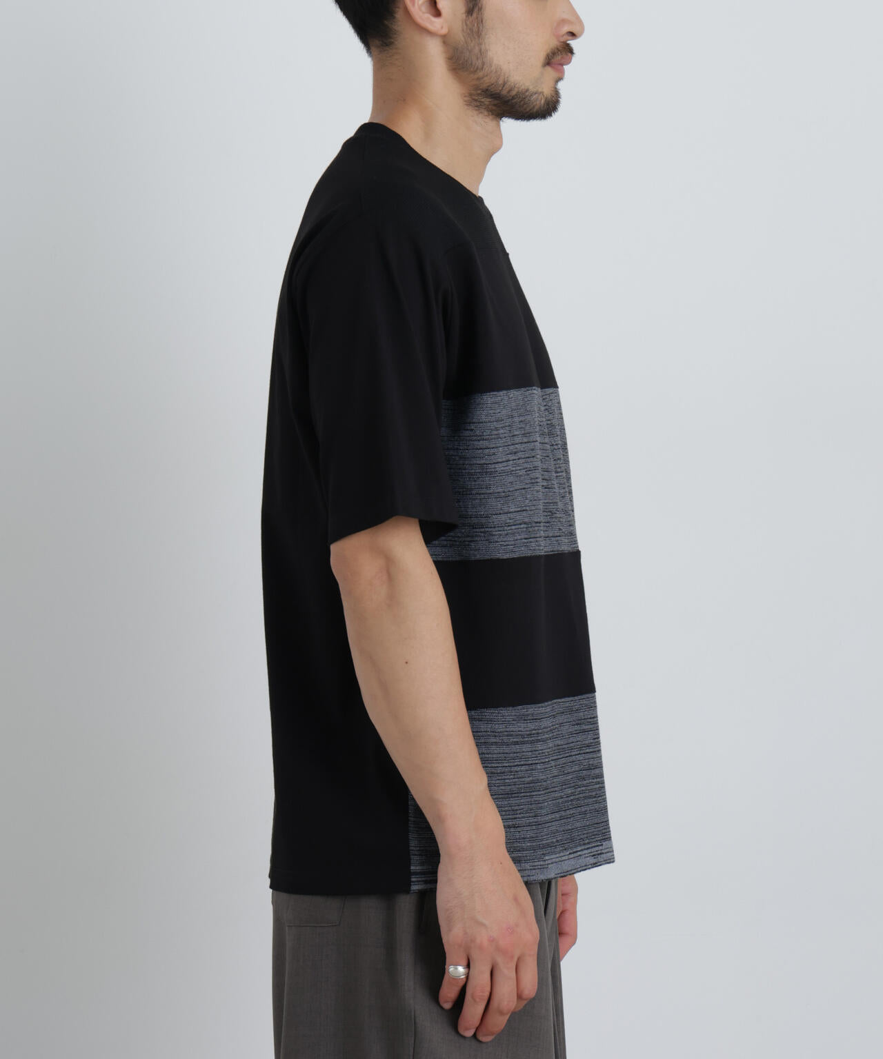ニットコンビボーダーTシャツ 半袖 6726224214