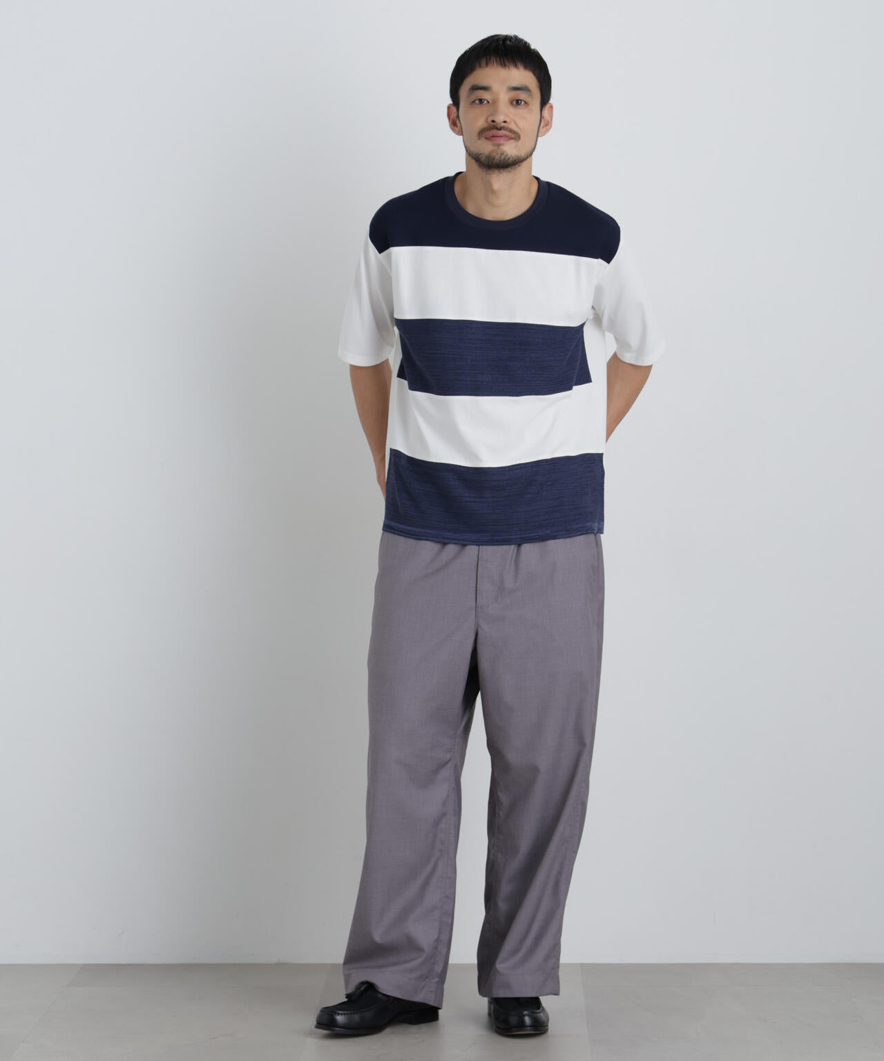 ニットコンビボーダーTシャツ 半袖 6726224214