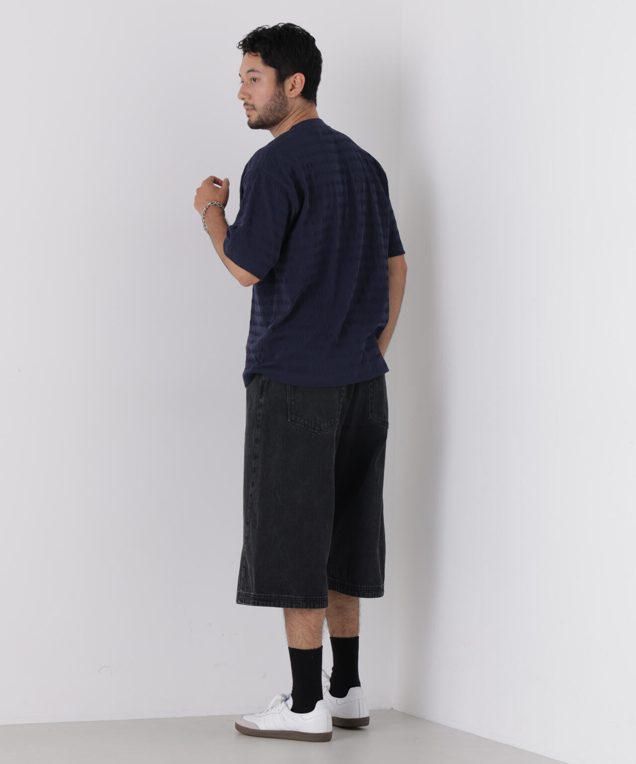 リブボーダーポケットTシャツ 半袖 6726224216