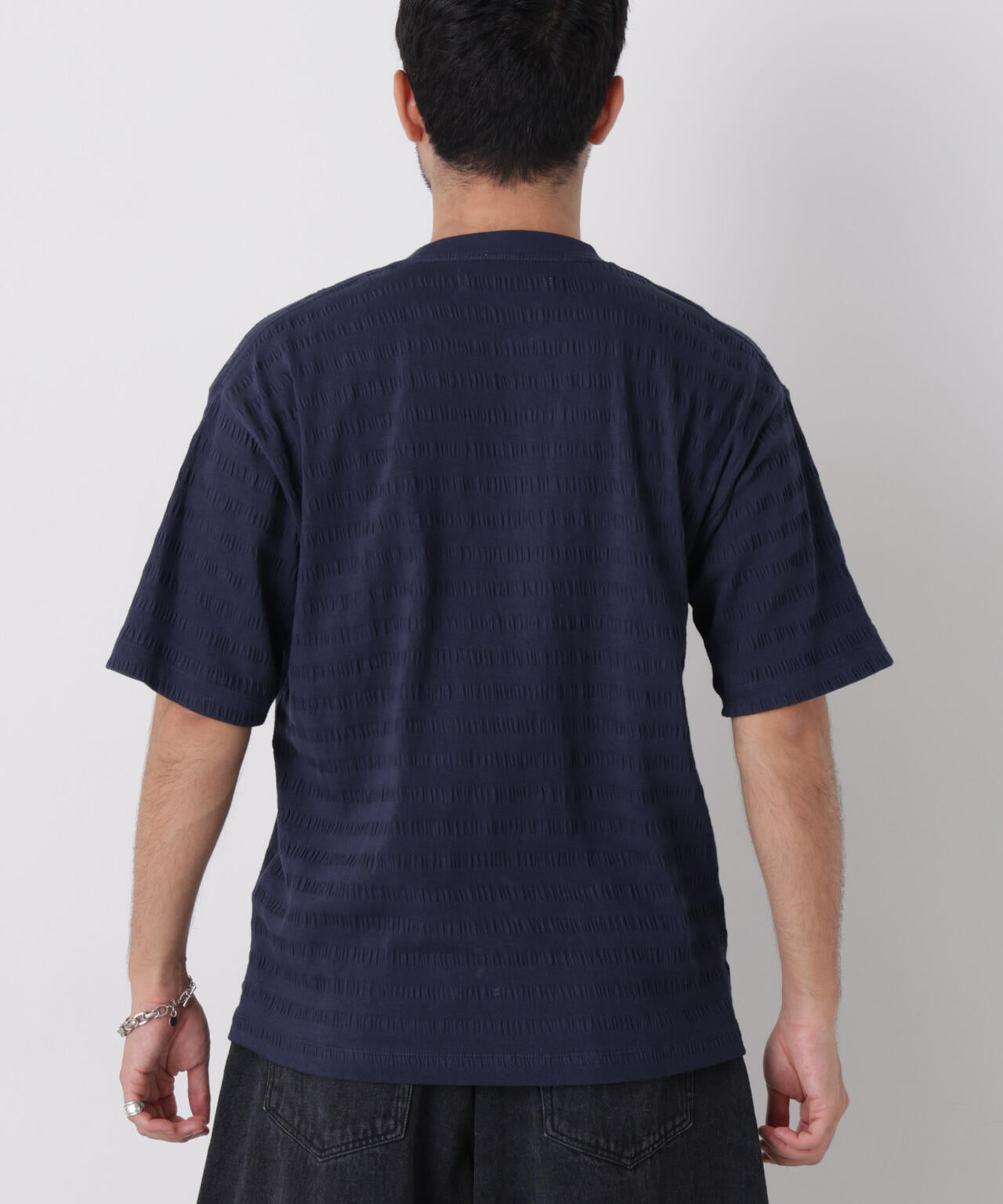 リブボーダーポケットTシャツ 半袖 6726224216
