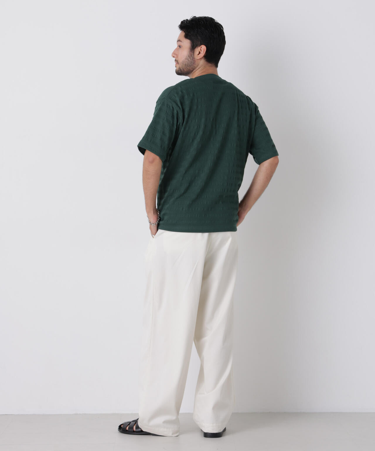 リブボーダーポケットTシャツ 半袖 6726224216